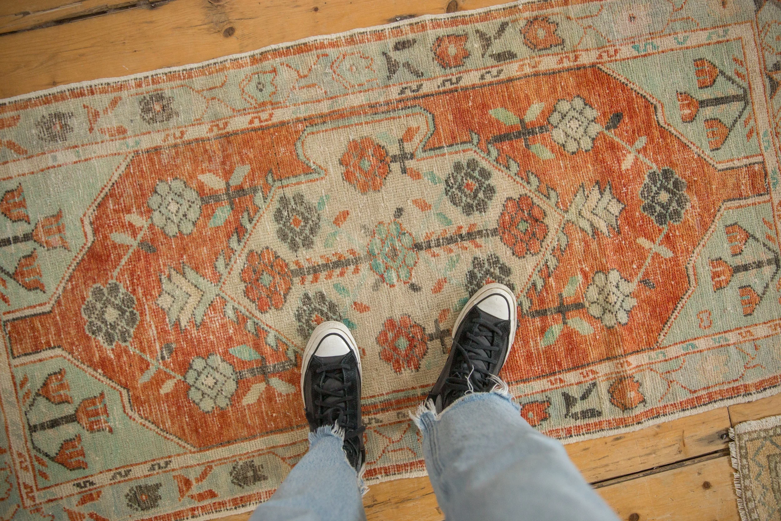 2.5x5 Vintage Distressed Oushak Rug Runner - Image 2