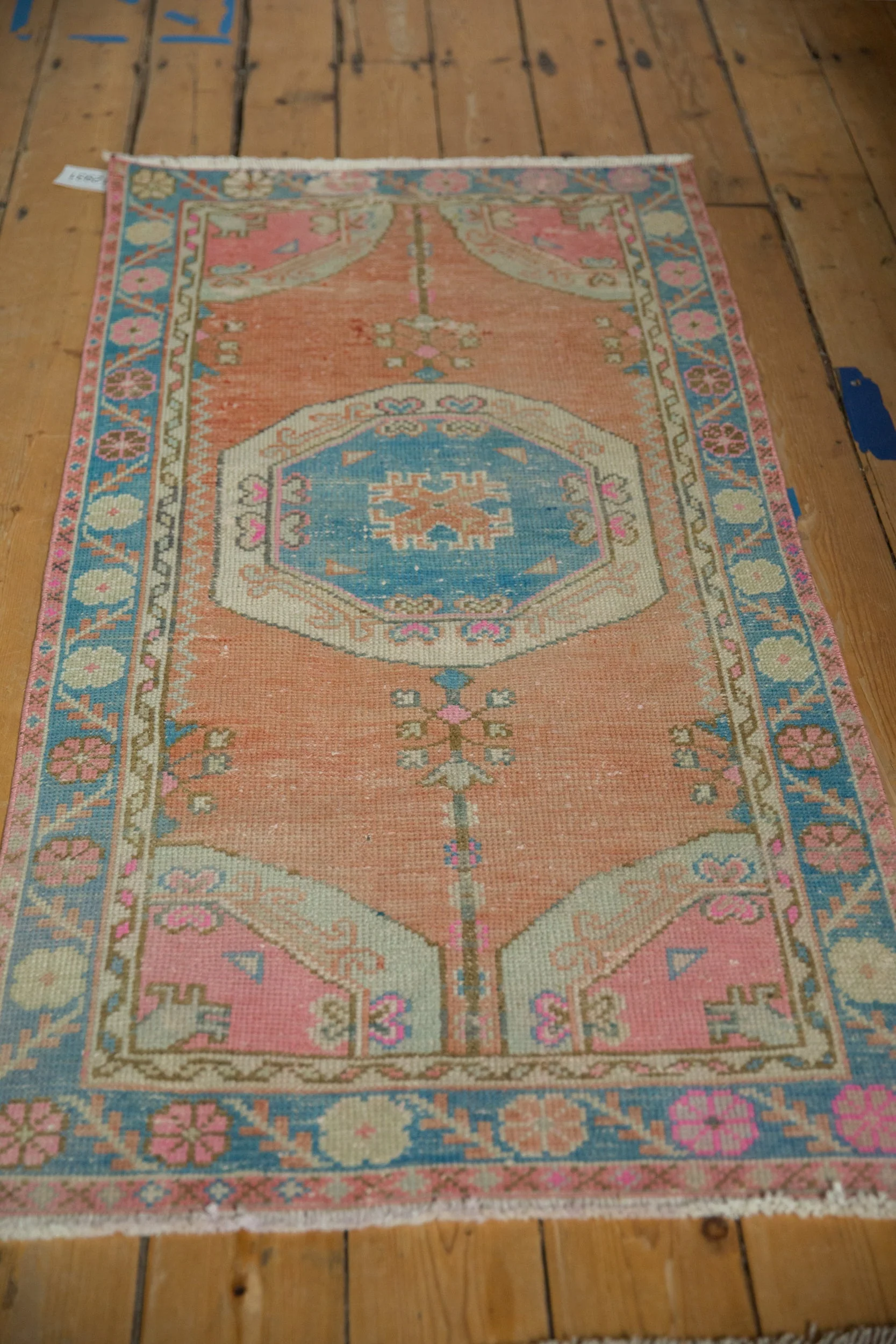 2.5x5 Vintage Distressed Oushak Rug Runner - Image 4