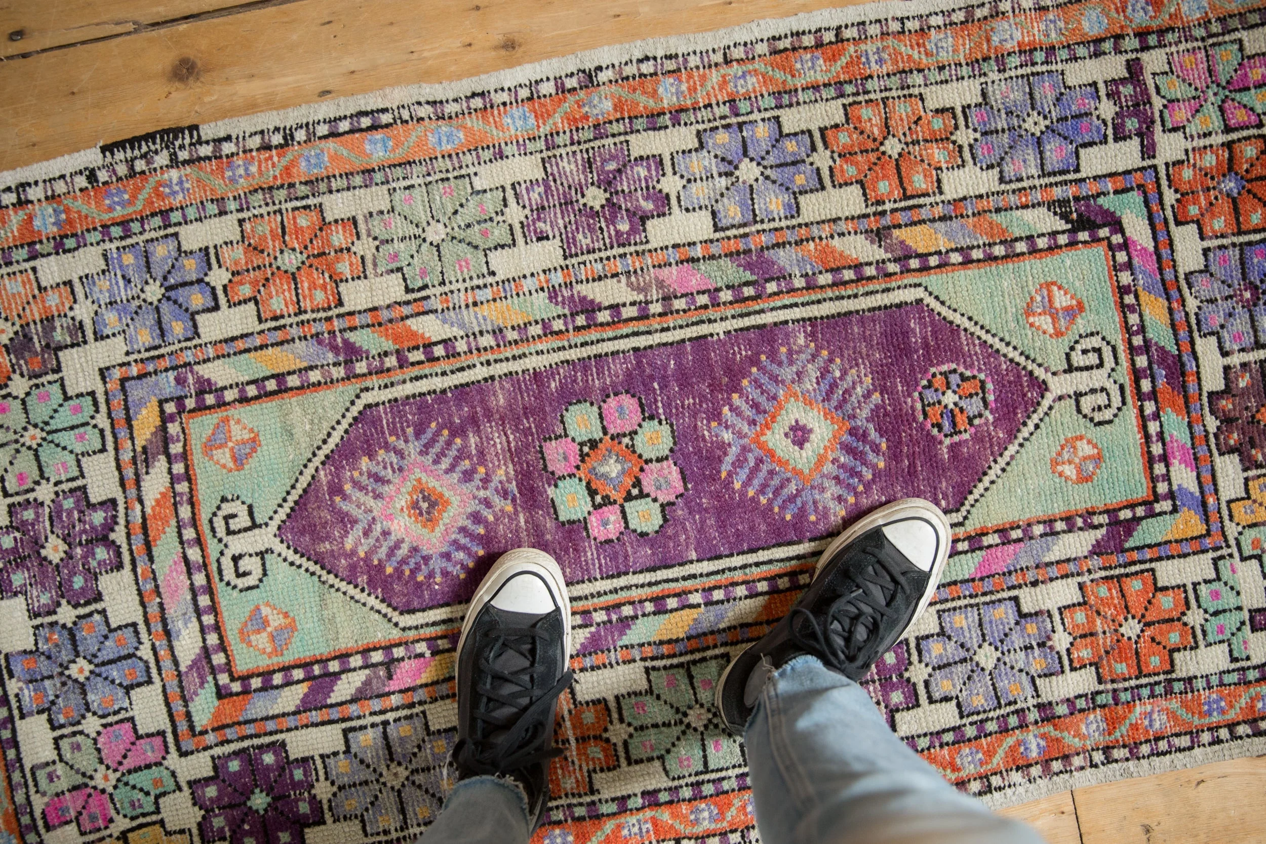 2.5x5 Vintage Distressed Oushak Rug Runner - Image 2
