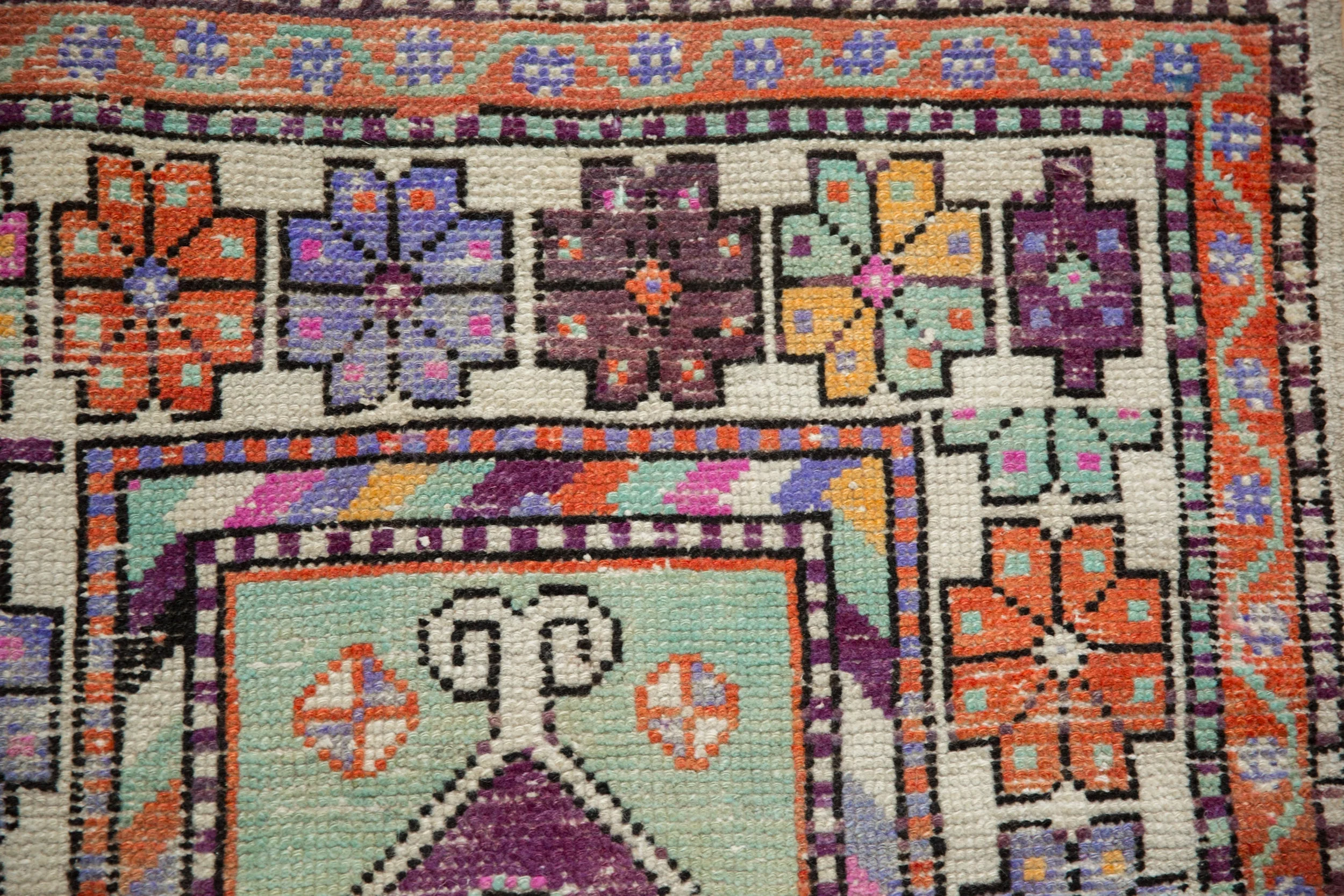 2.5x5 Vintage Distressed Oushak Rug Runner - Image 3