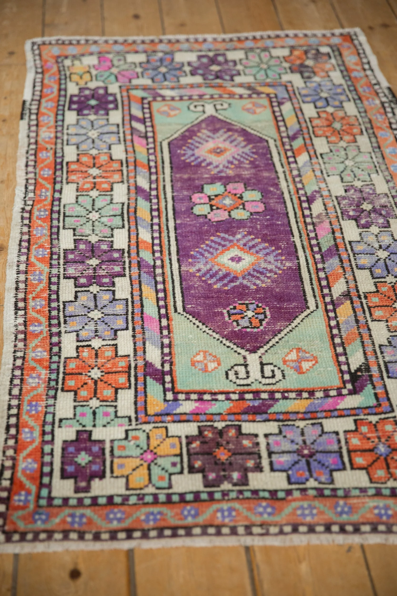 2.5x5 Vintage Distressed Oushak Rug Runner - Image 4