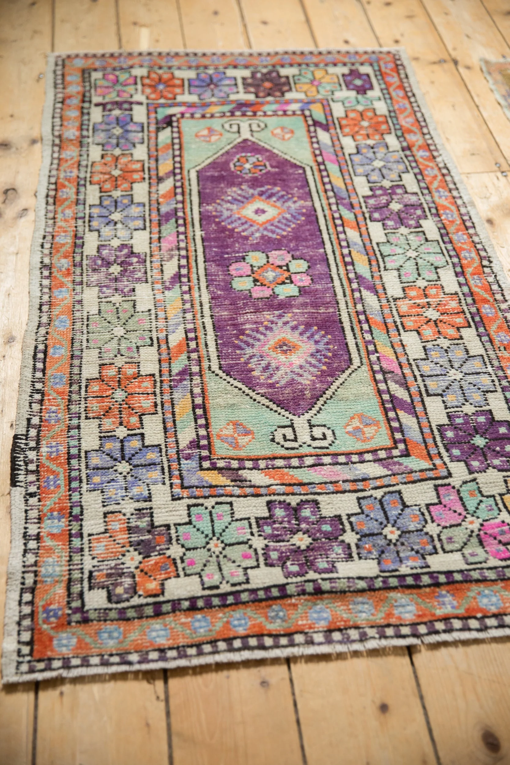 2.5x5 Vintage Distressed Oushak Rug Runner - Image 6