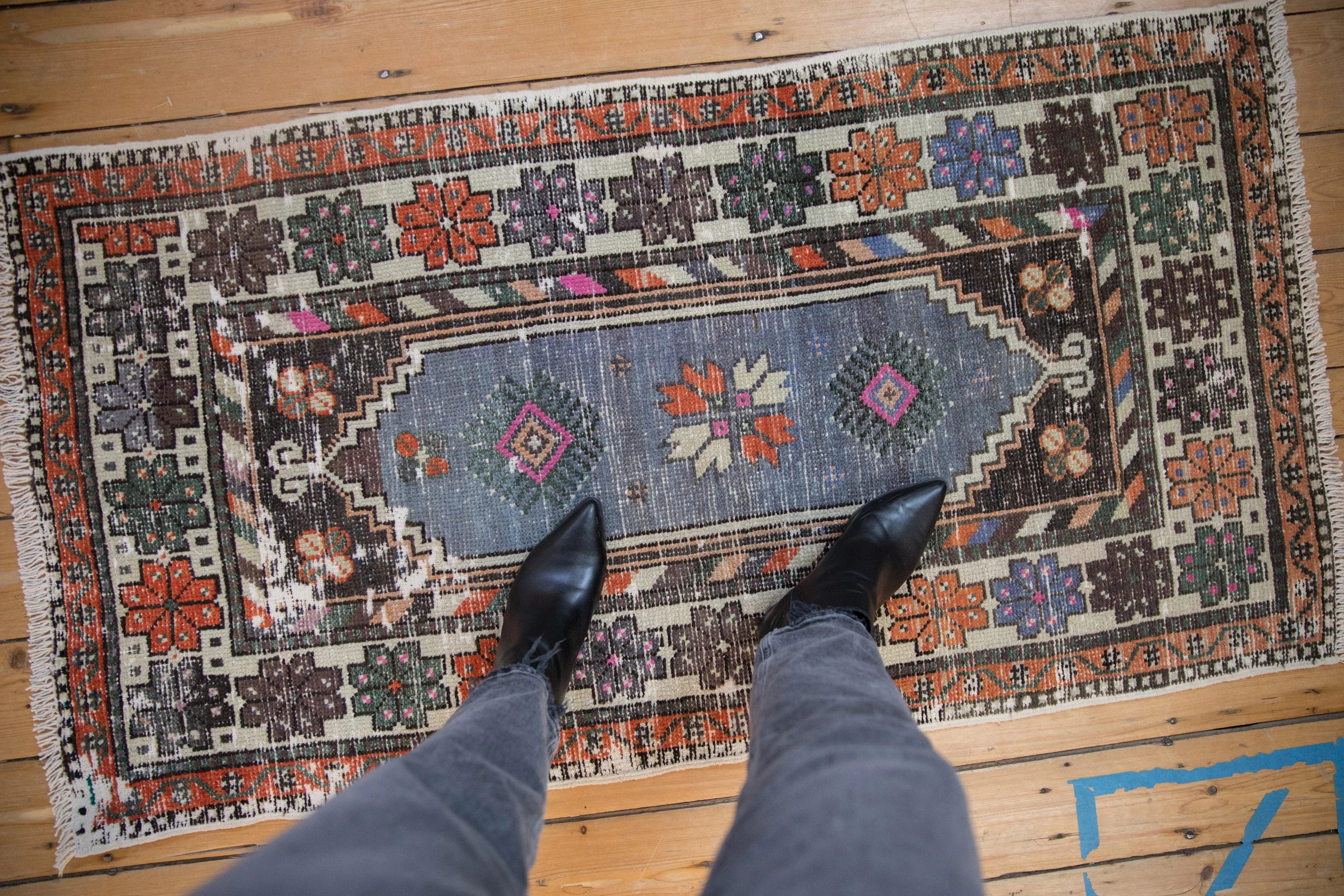 2.5x5 Vintage Distressed Oushak Rug Runner - Image 2