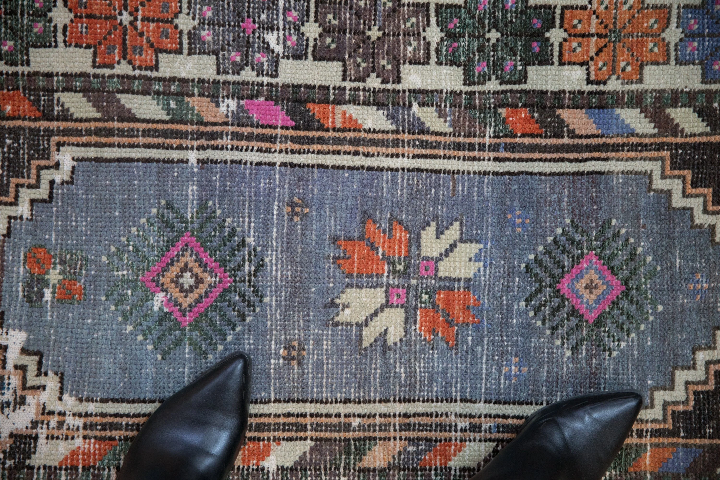 2.5x5 Vintage Distressed Oushak Rug Runner - Image 3