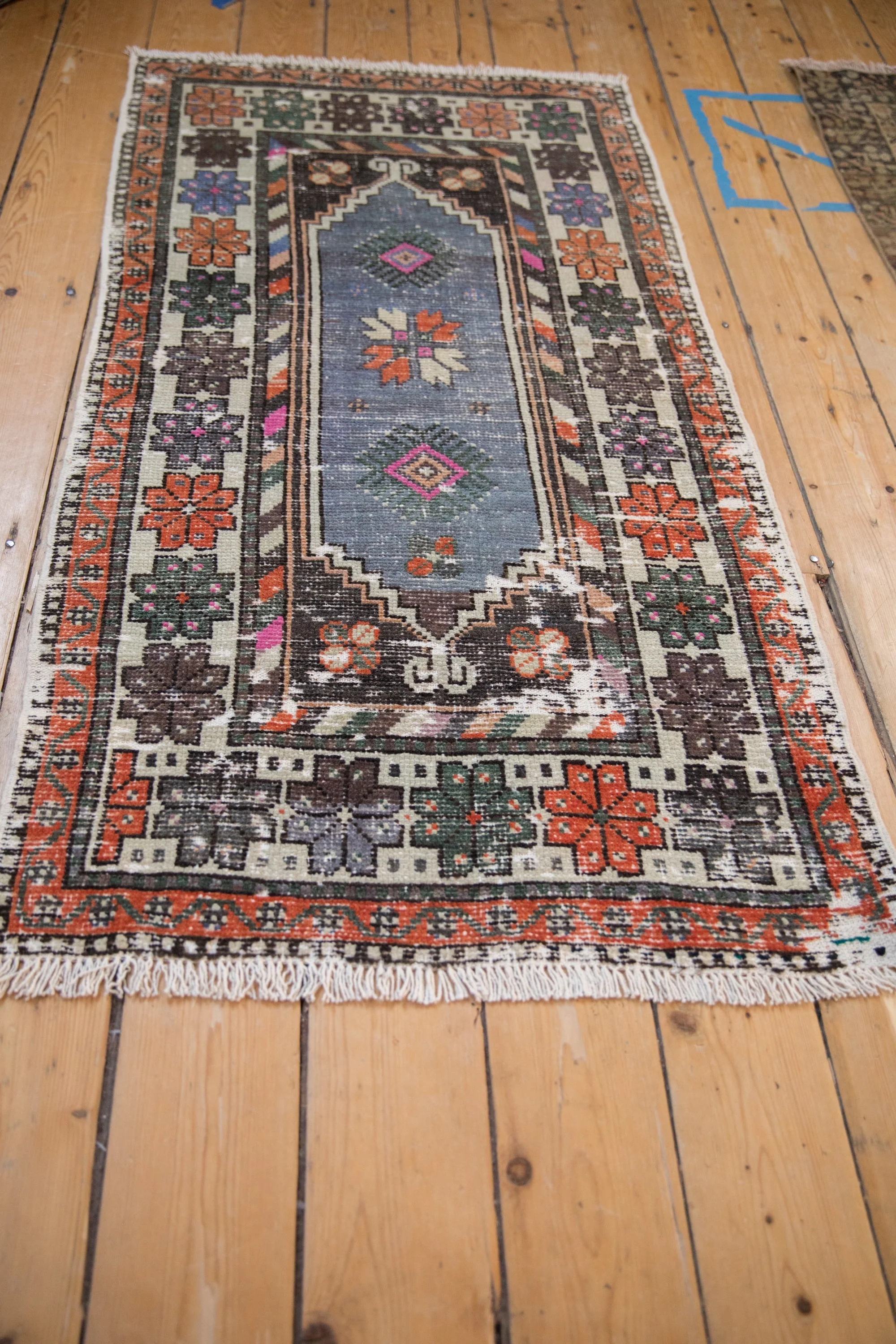 2.5x5 Vintage Distressed Oushak Rug Runner - Image 7