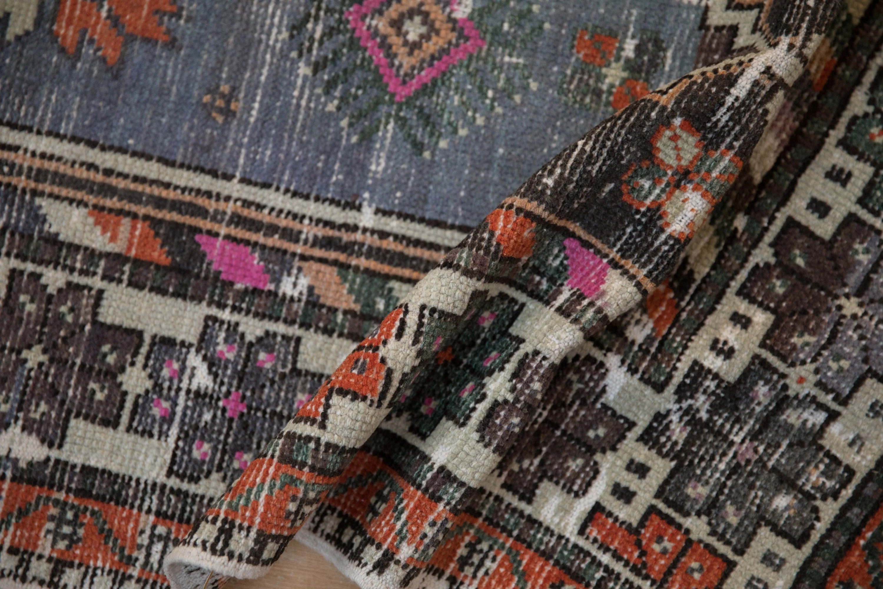 2.5x5 Vintage Distressed Oushak Rug Runner - Image 9