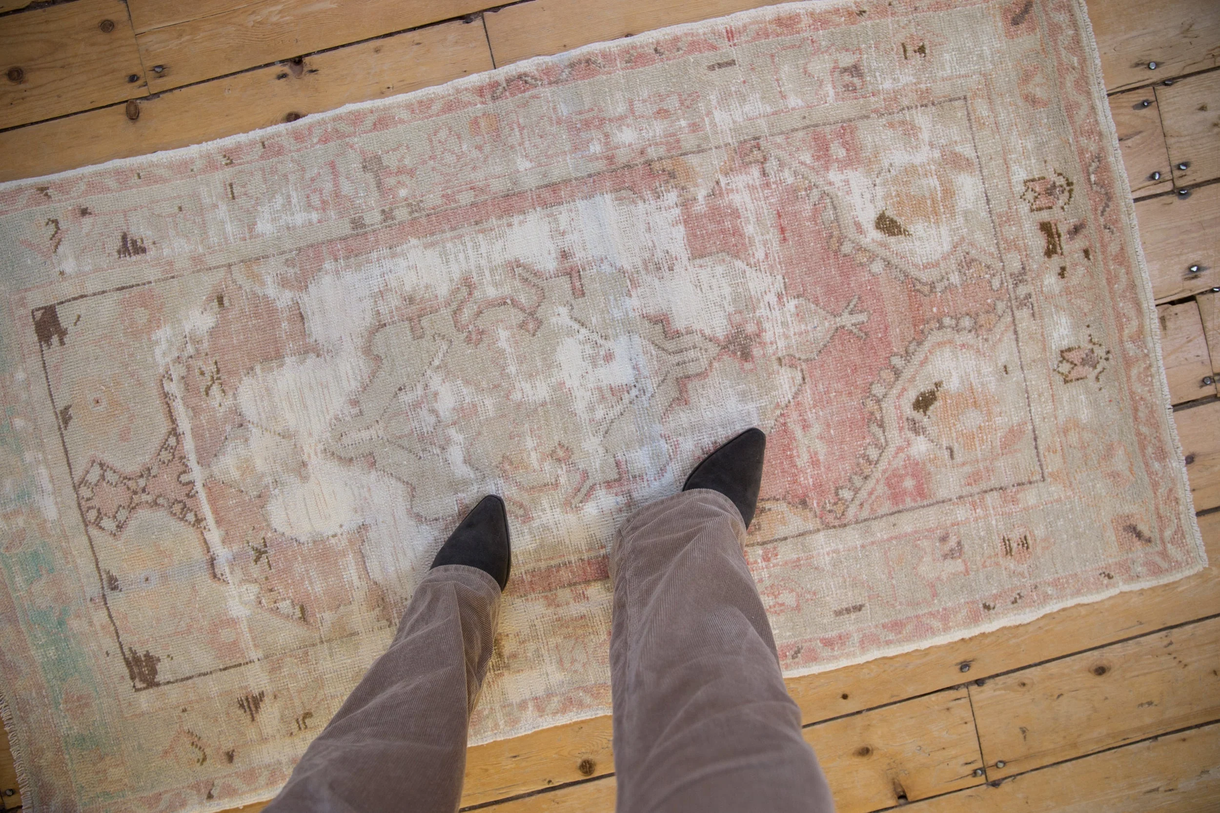 2.5x5 Vintage Distressed Oushak Rug Runner - Image 2