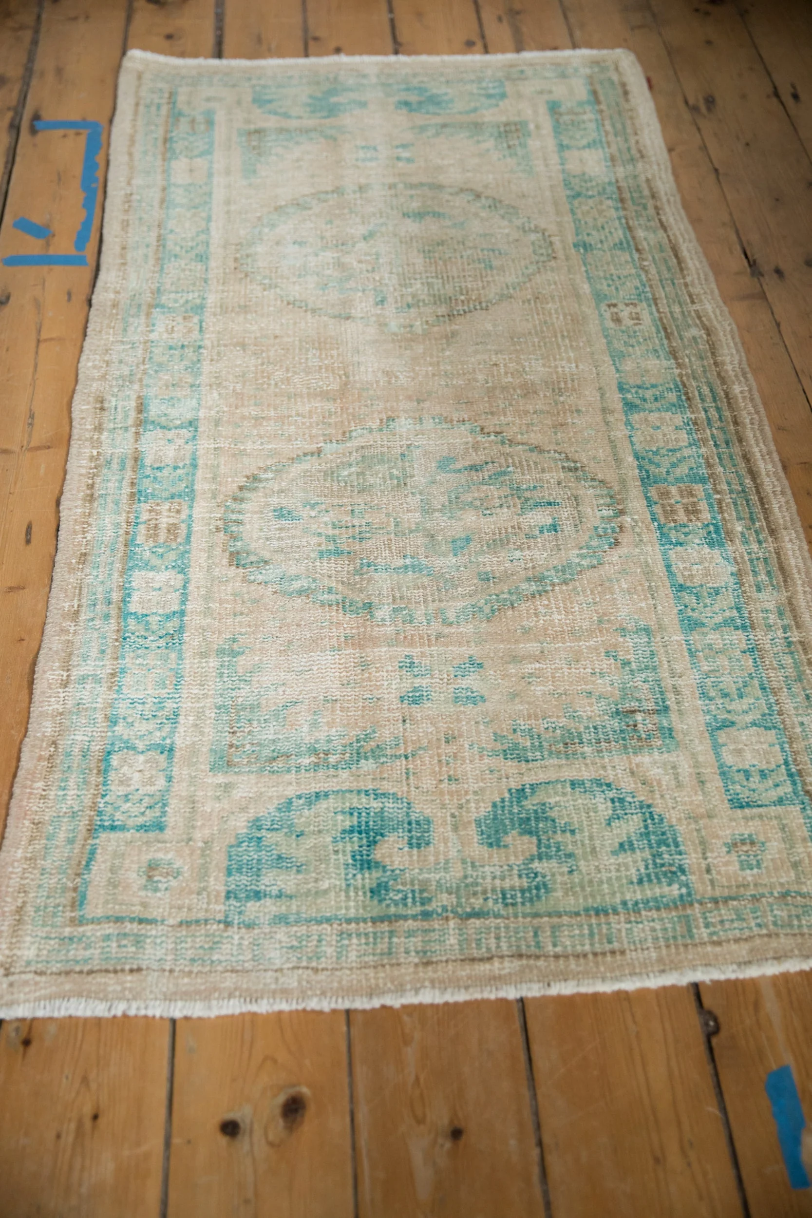 2.5x5 Vintage Distressed Oushak Rug Runner - Image 4