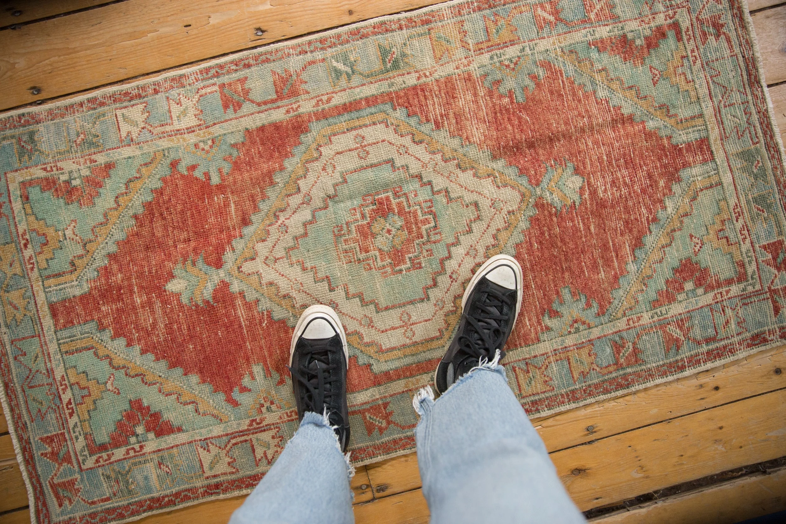 2.5x5 Vintage Distressed Oushak Rug Runner - Image 2