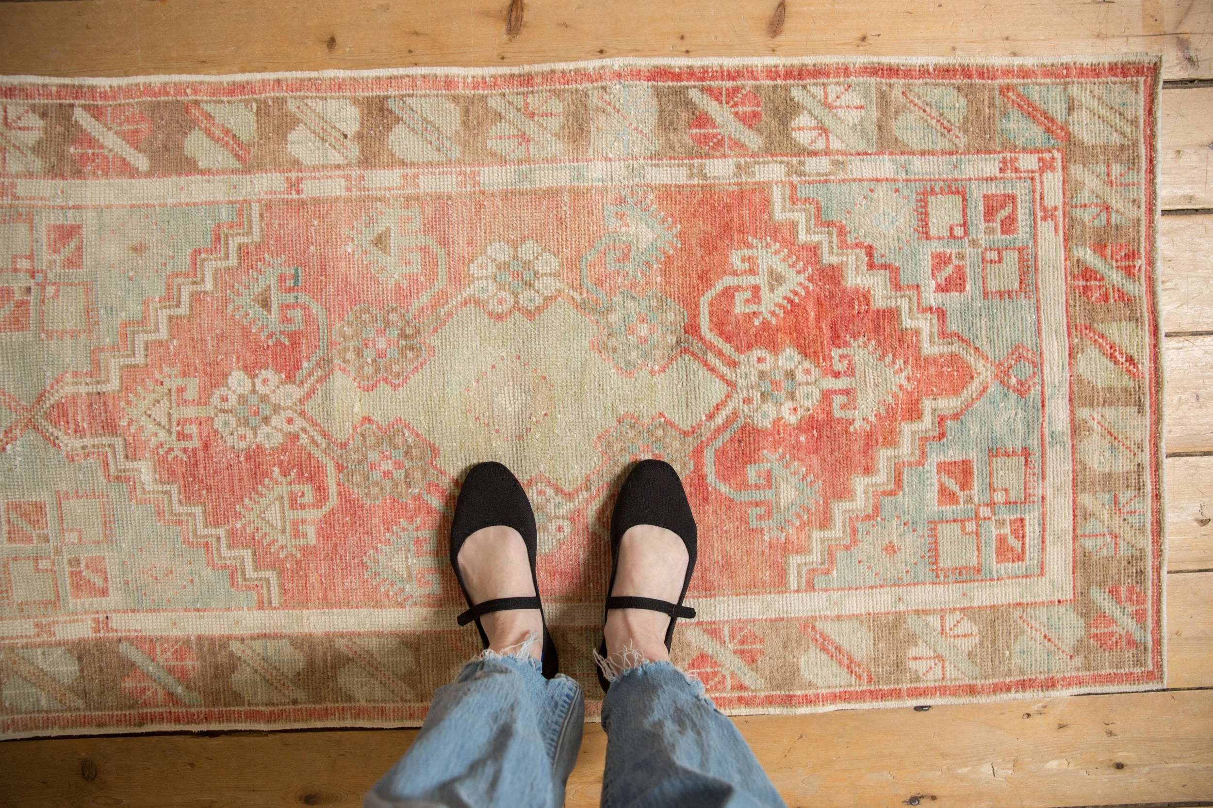 2.5x5 Vintage Distressed Oushak Rug Runner - Image 2
