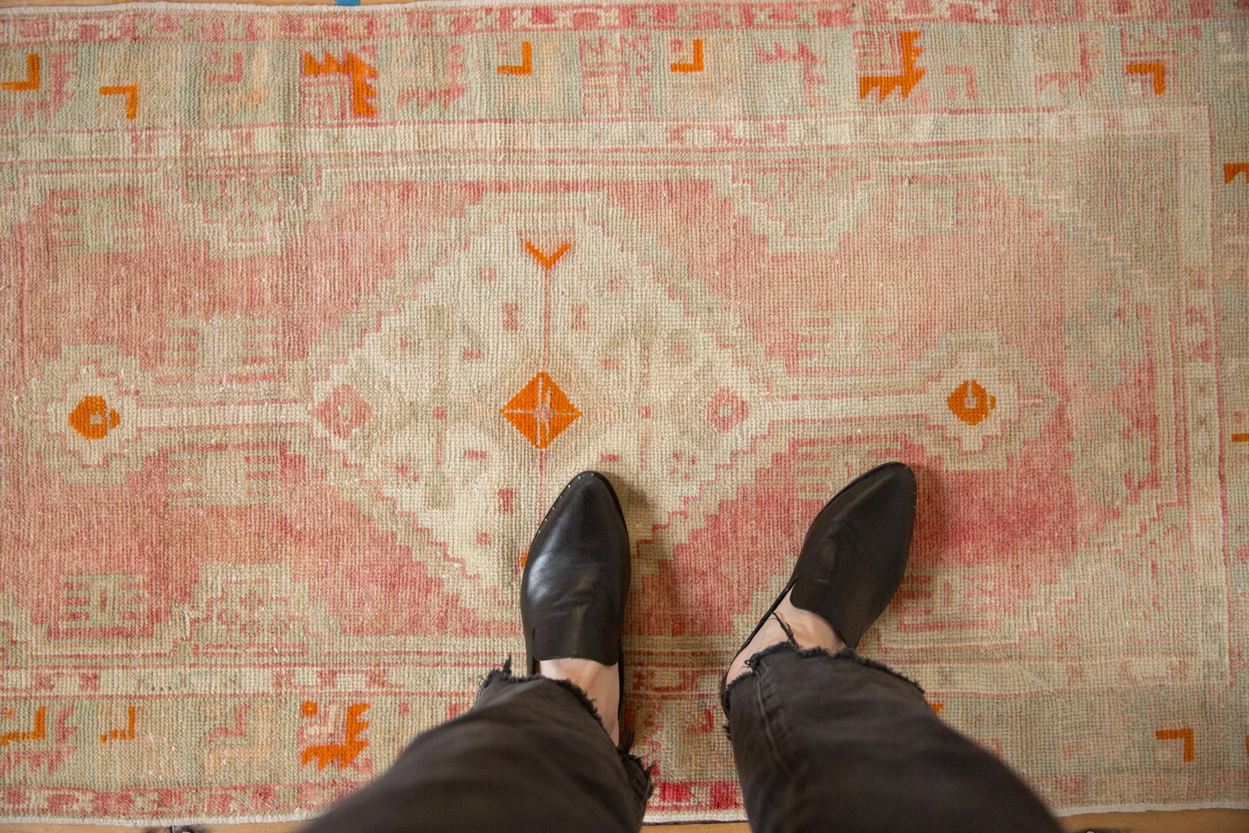 2.5x5 Vintage Distressed Oushak Rug Runner - Image 2