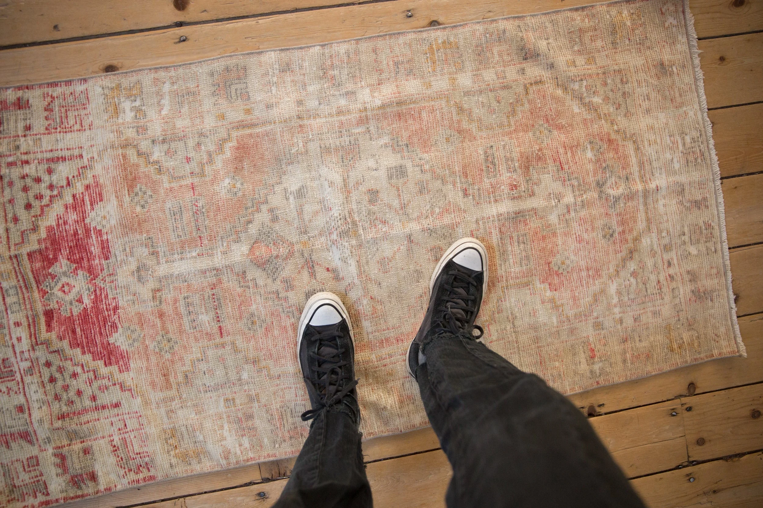 2.5x5 Vintage Distressed Oushak Rug Runner - Image 2