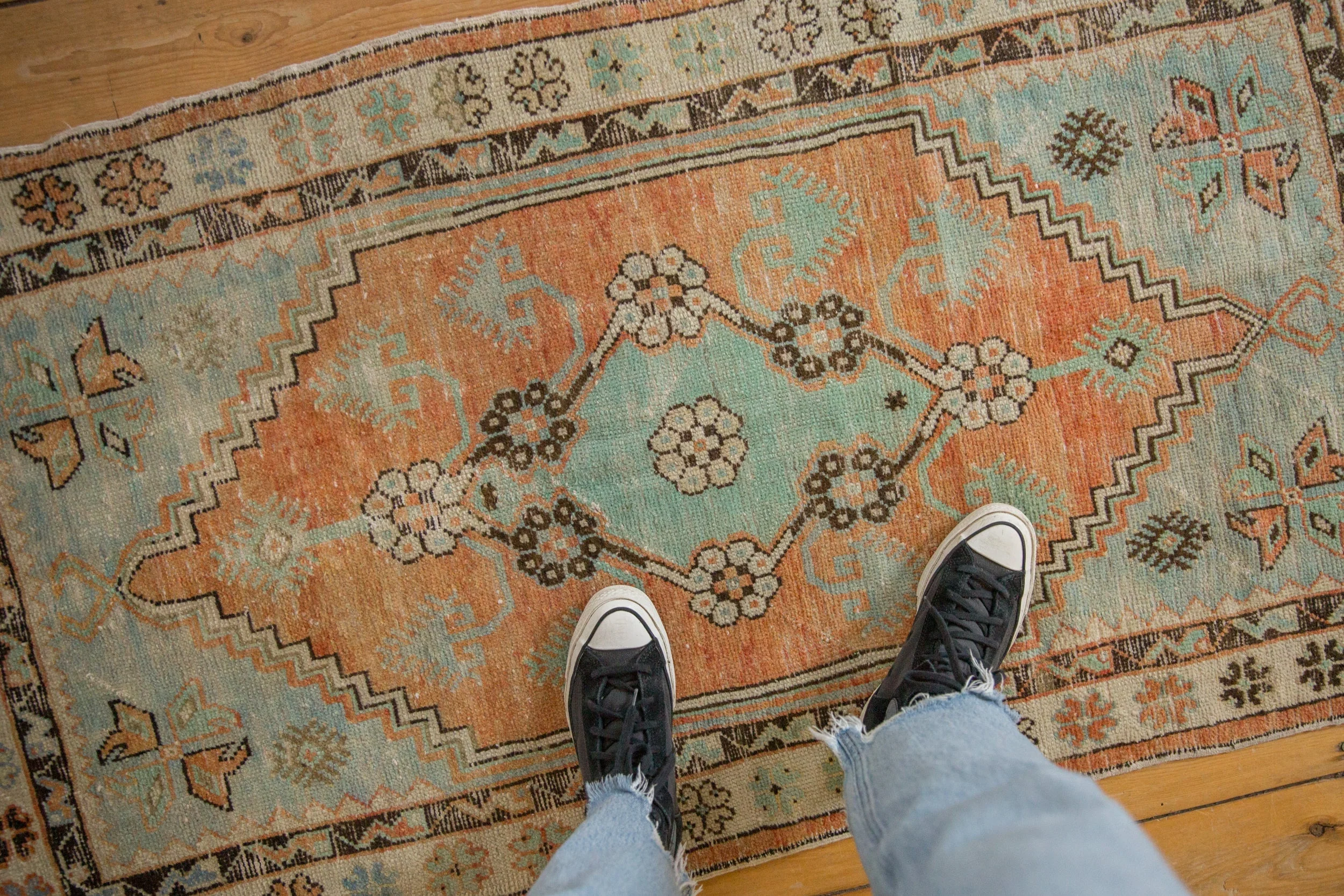 2.5x5 Vintage Distressed Oushak Rug Runner - Image 2