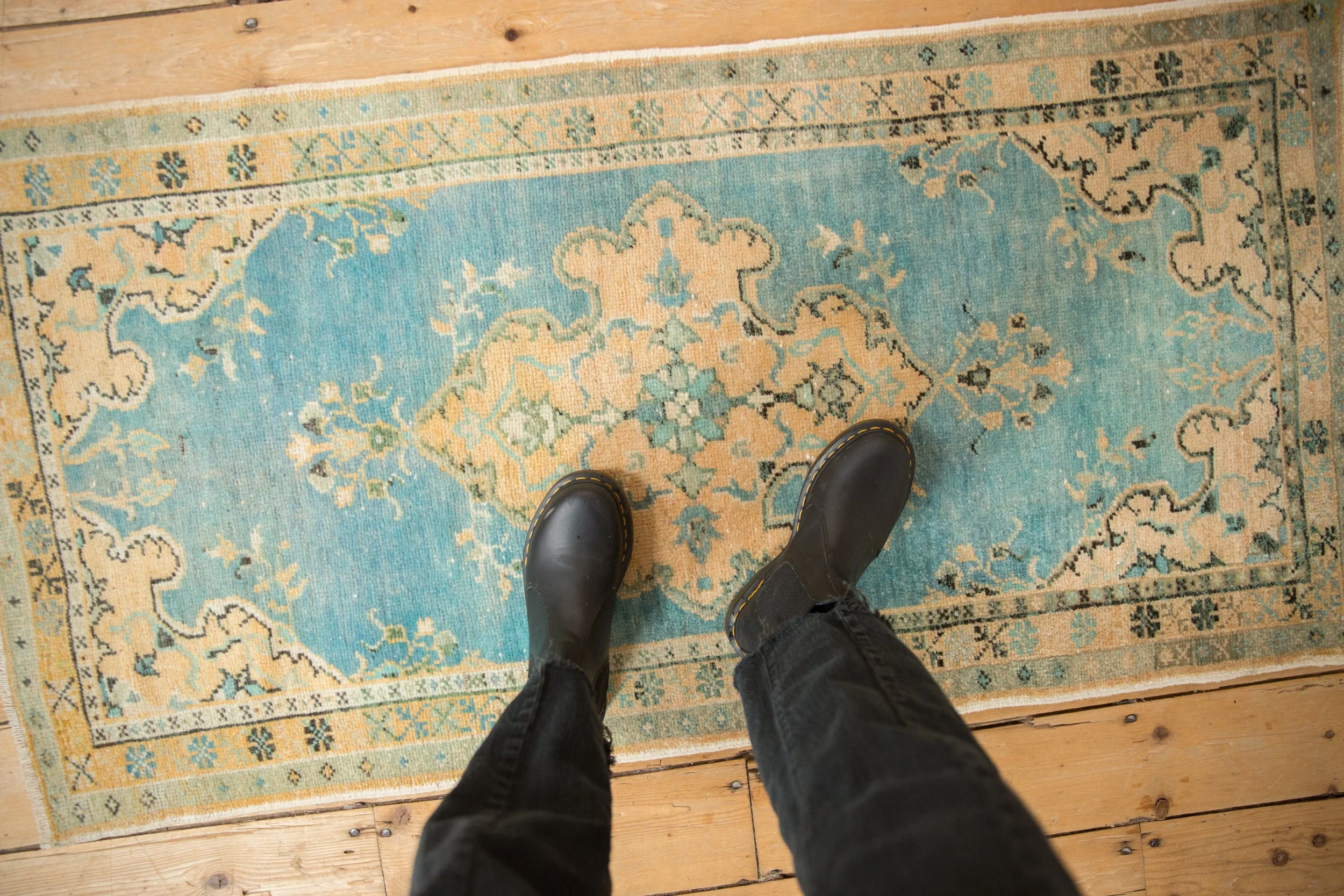 2.5x5 Vintage Distressed Oushak Rug Runner - Image 2