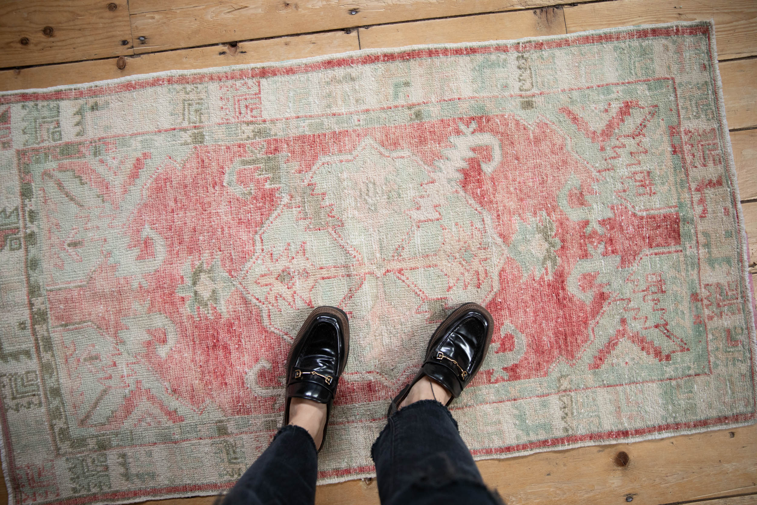 2.5x5 Vintage Distressed Oushak Rug Runner - Image 2