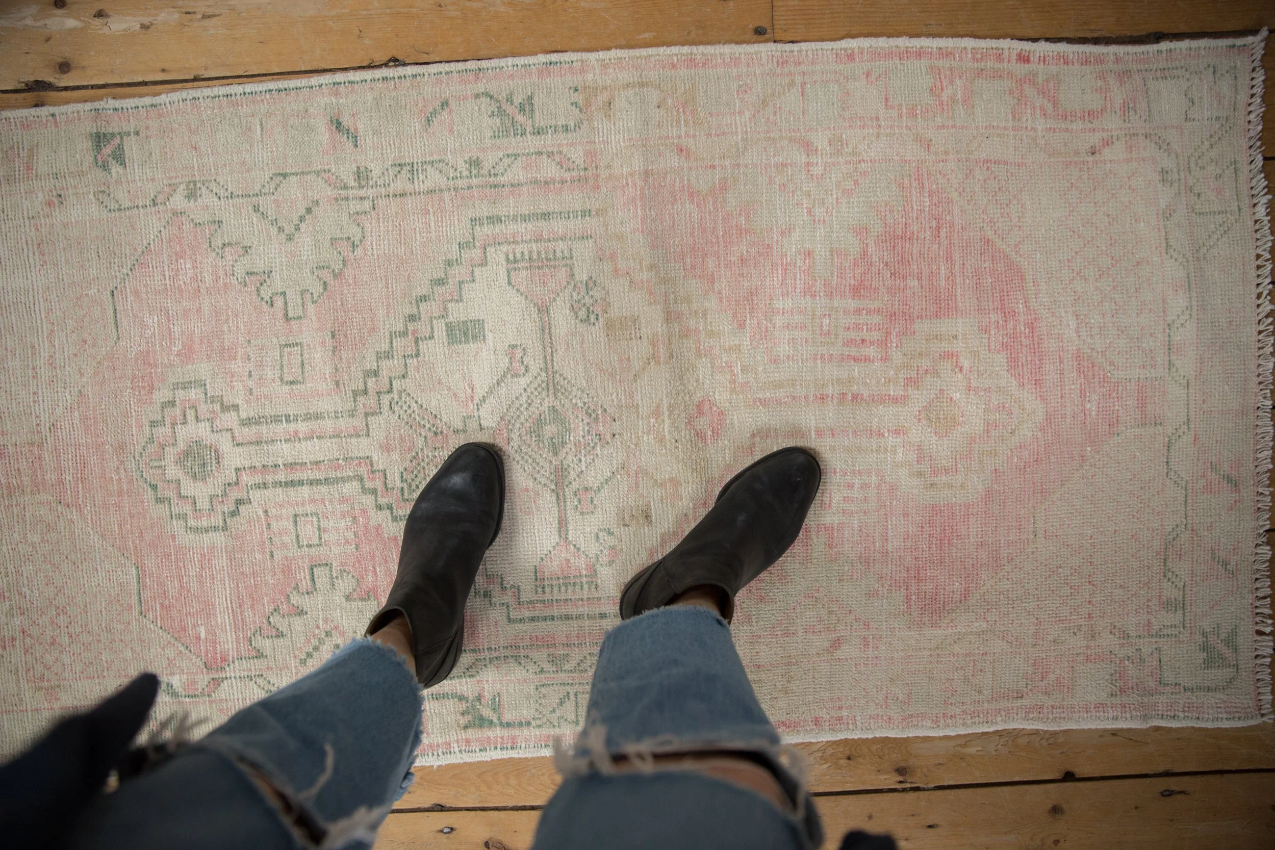 2.5x5 Vintage Distressed Oushak Rug Runner - Image 2
