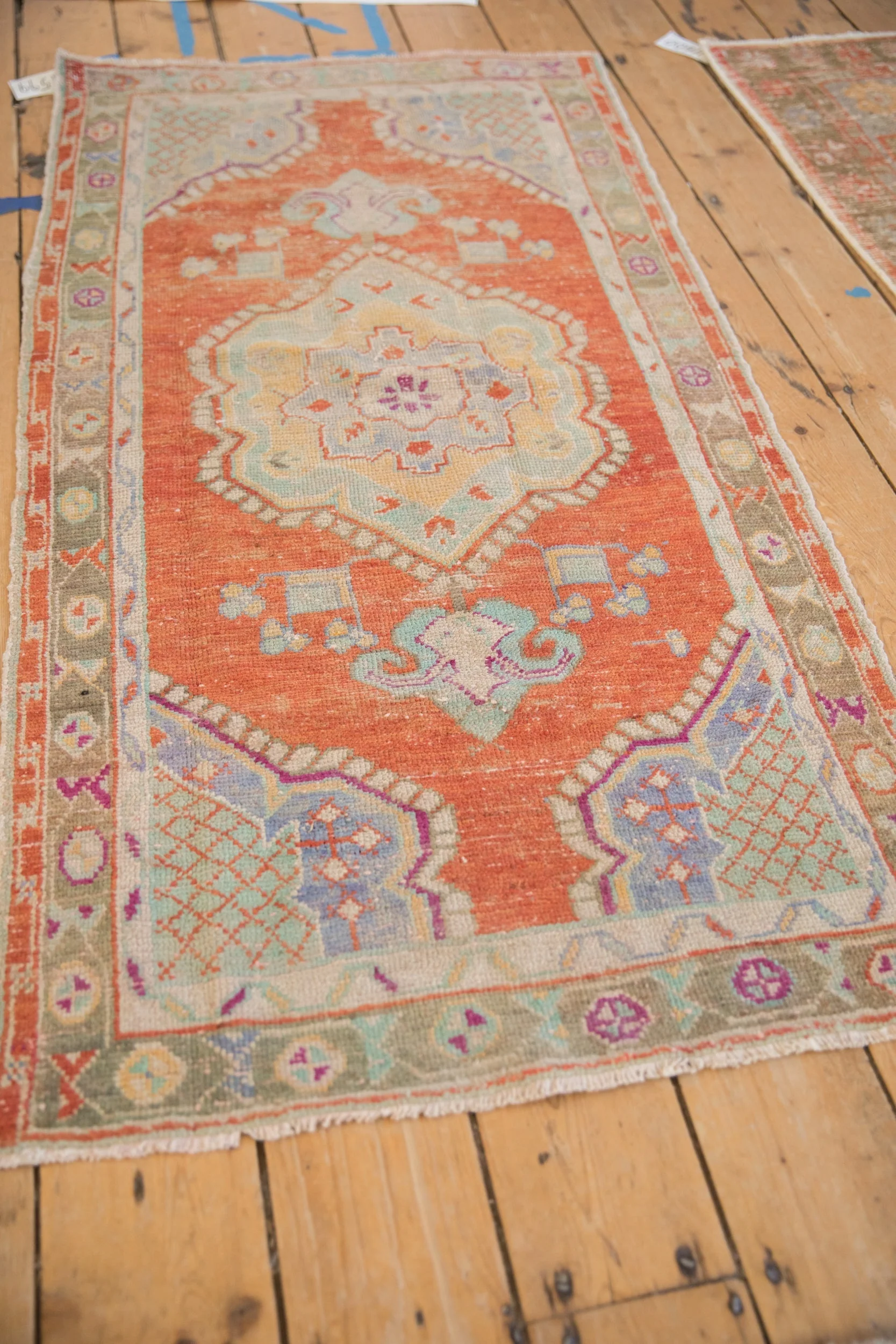 2.5x5 Vintage Distressed Oushak Rug Runner - Image 4
