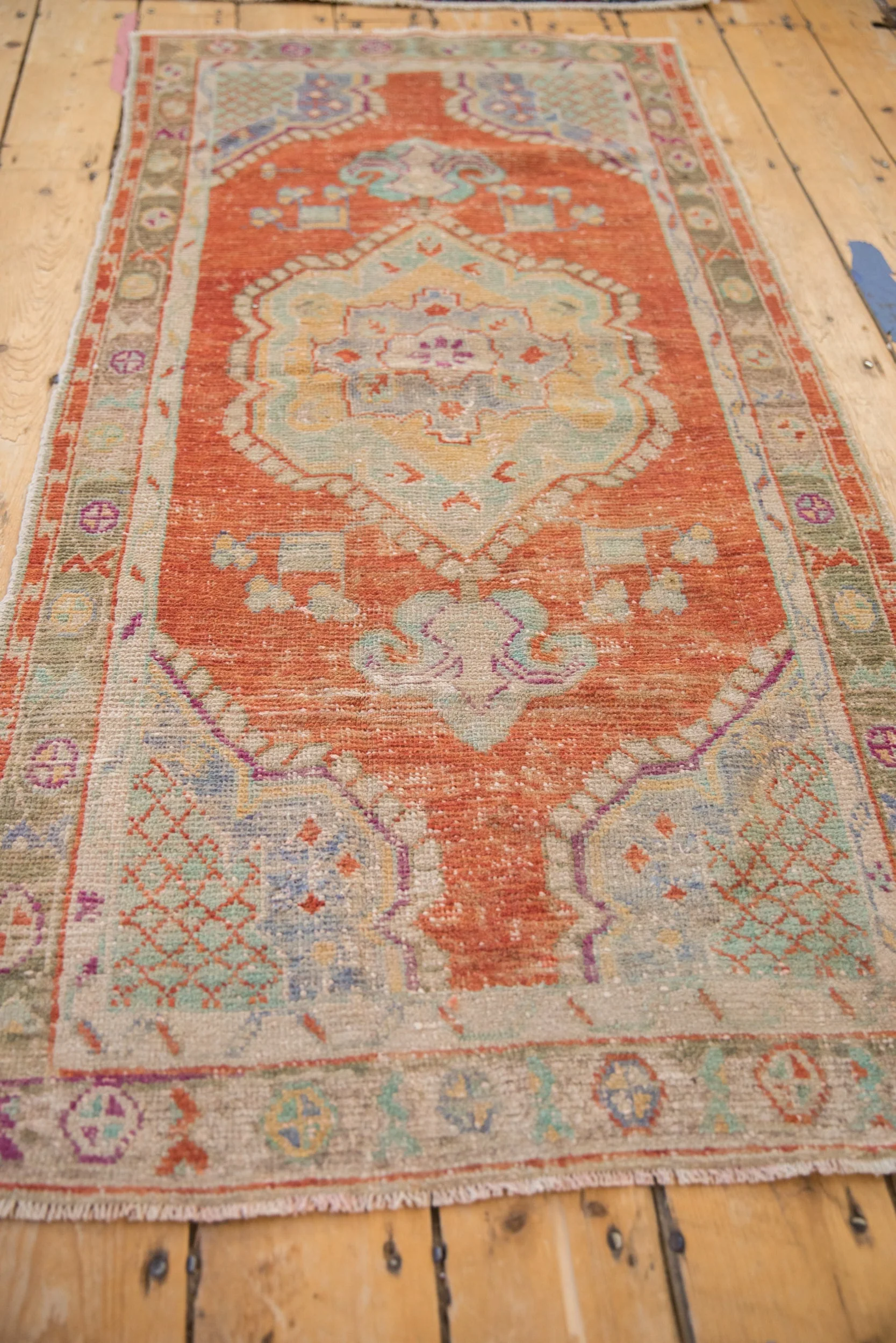 2.5x5 Vintage Distressed Oushak Rug Runner - Image 5