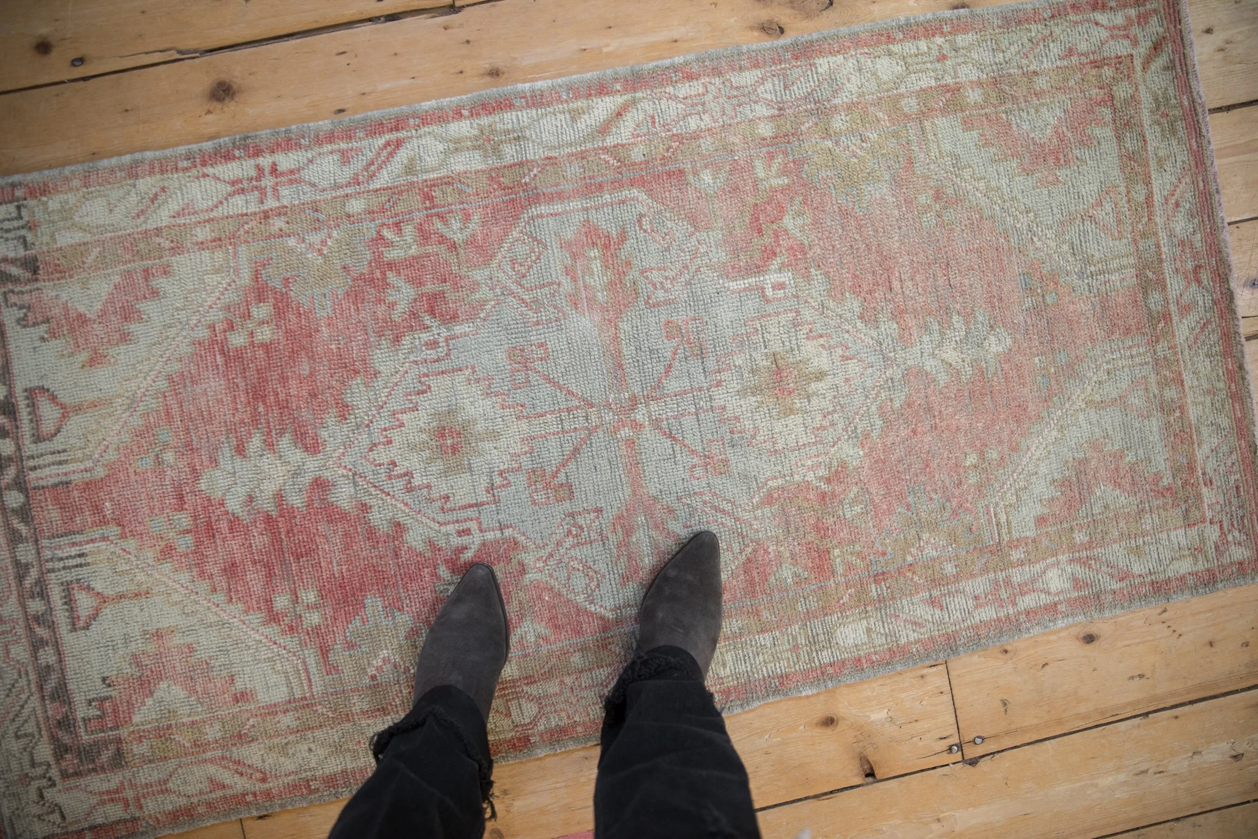 2.5x5 Vintage Distressed Oushak Rug Runner - Image 2