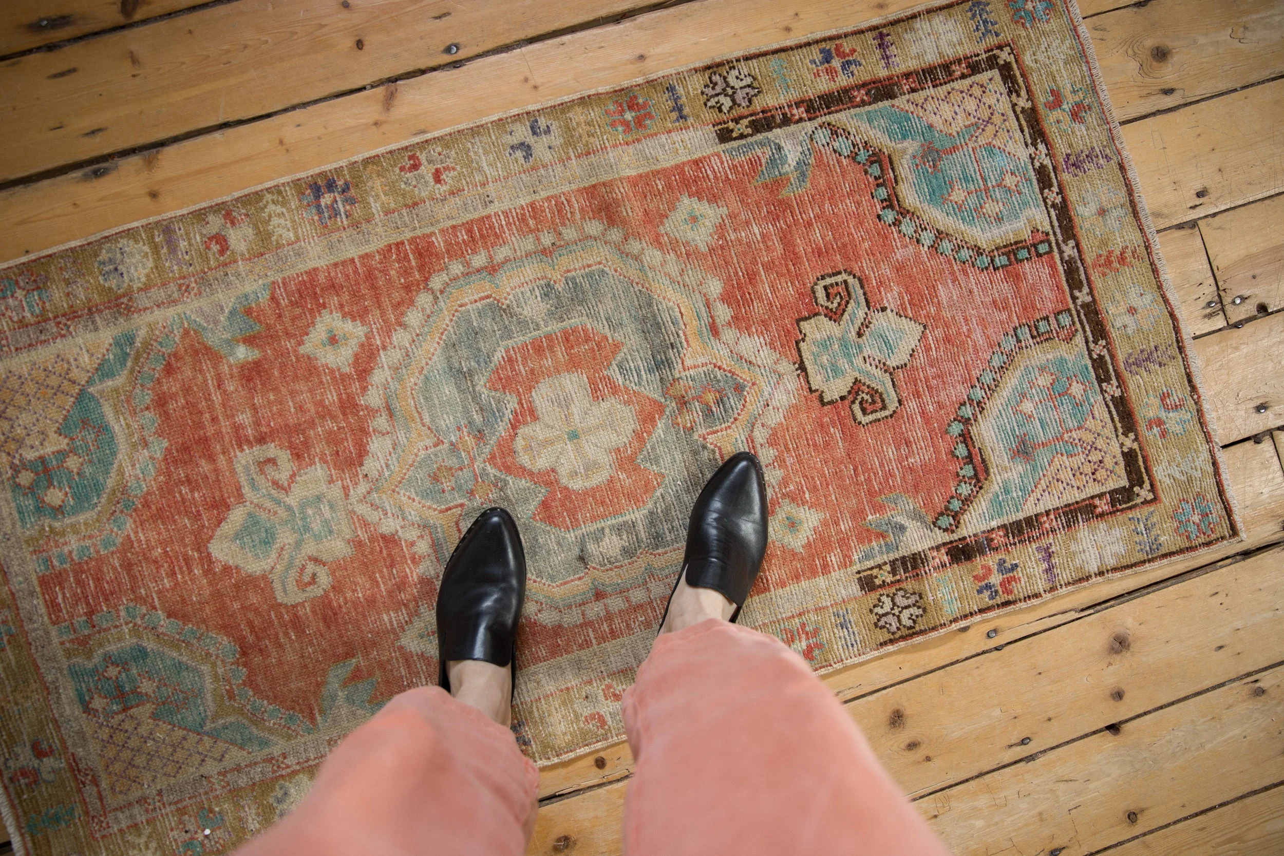2.5x5 Vintage Distressed Oushak Rug Runner - Image 2