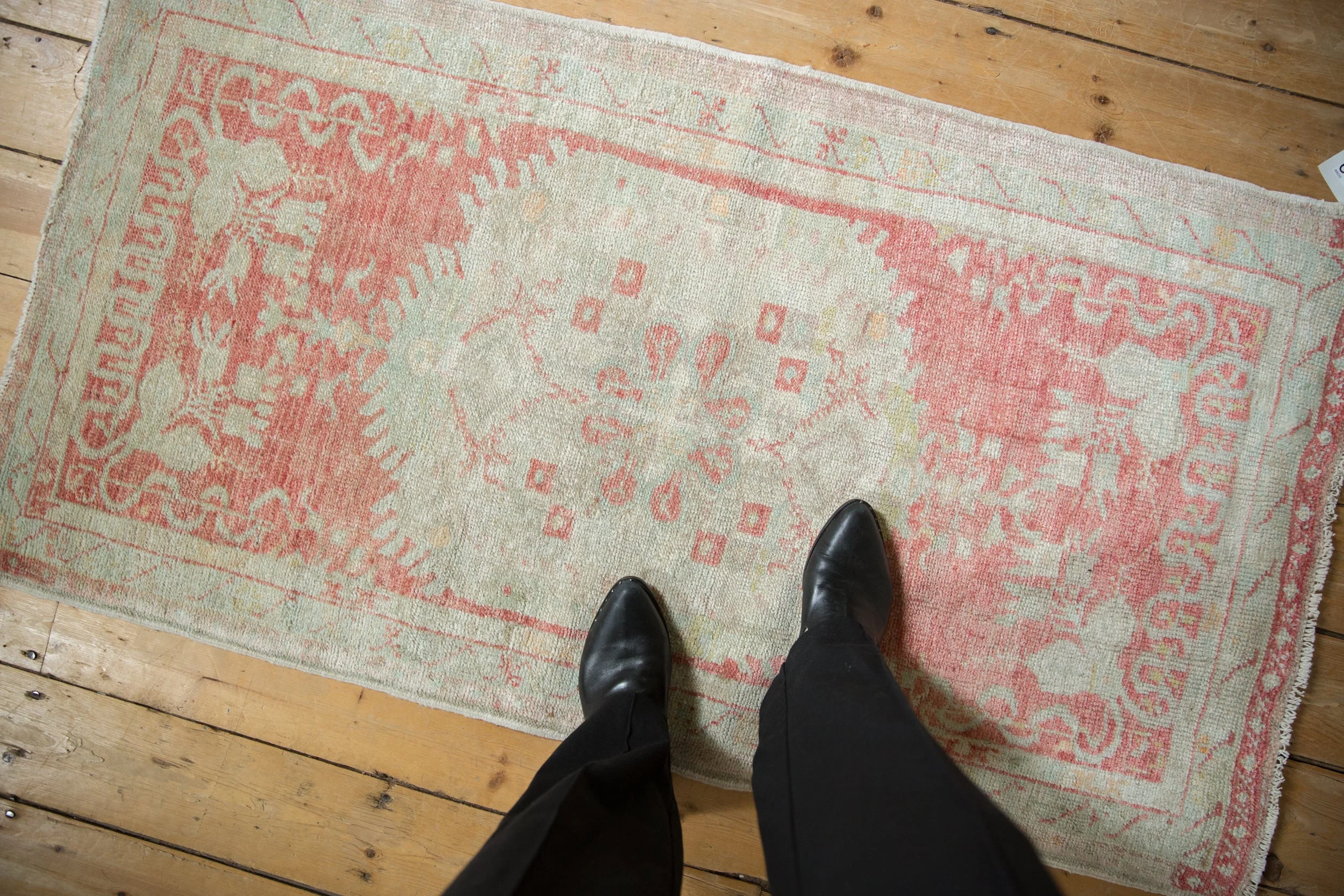 2.5x5 Vintage Distressed Oushak Rug Runner - Image 2