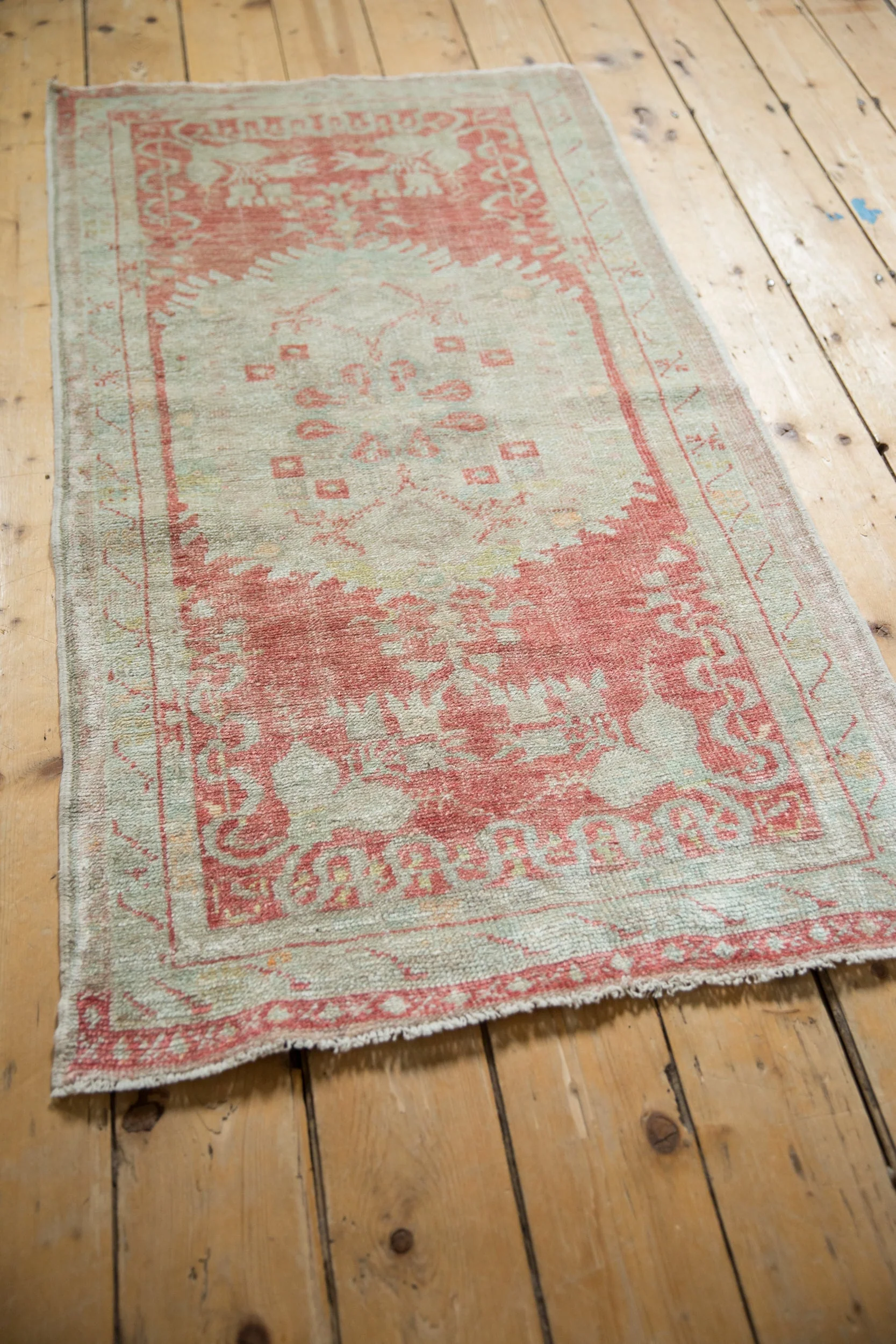 2.5x5 Vintage Distressed Oushak Rug Runner - Image 7