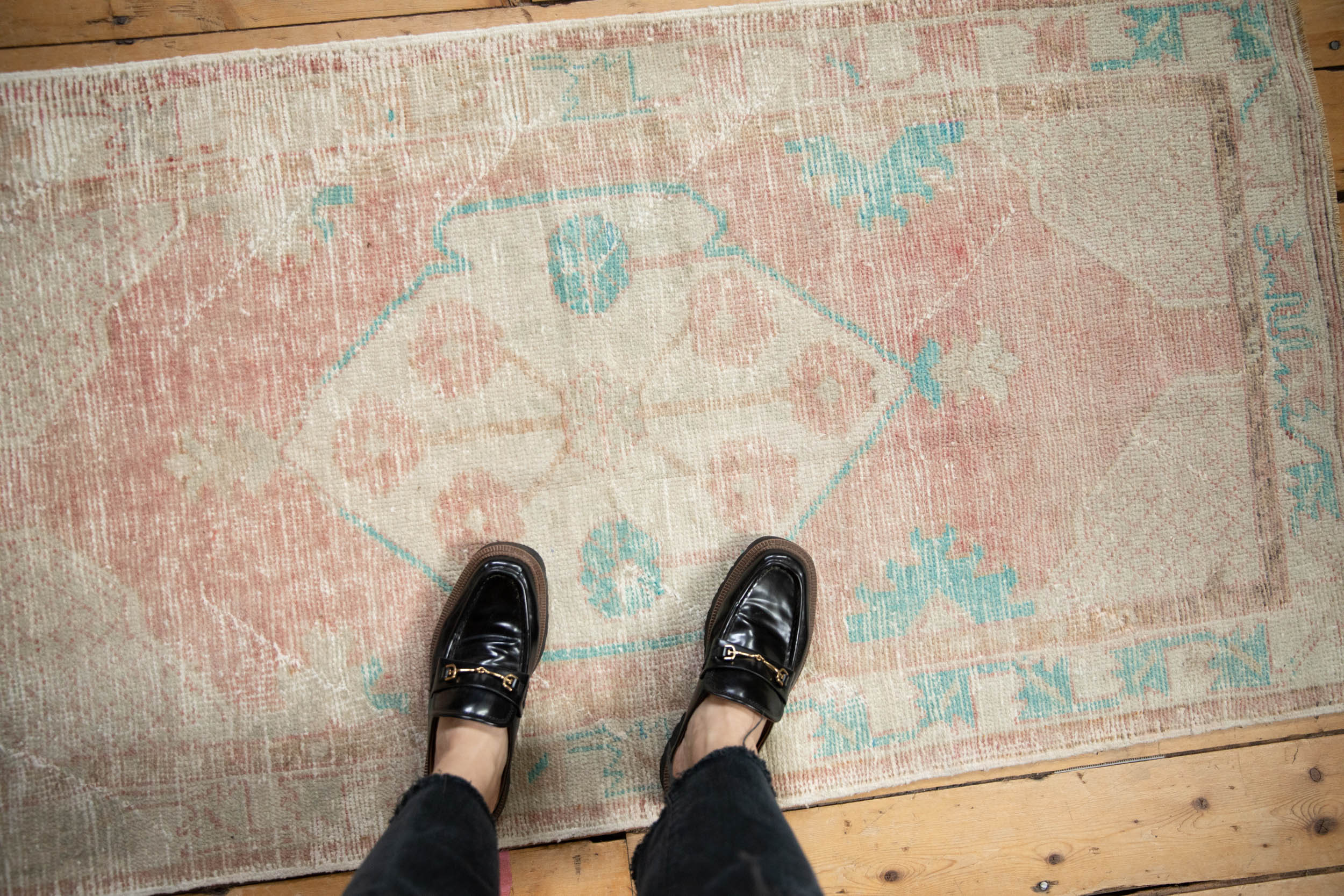 2.5x5 Vintage Distressed Oushak Rug Runner - Image 2
