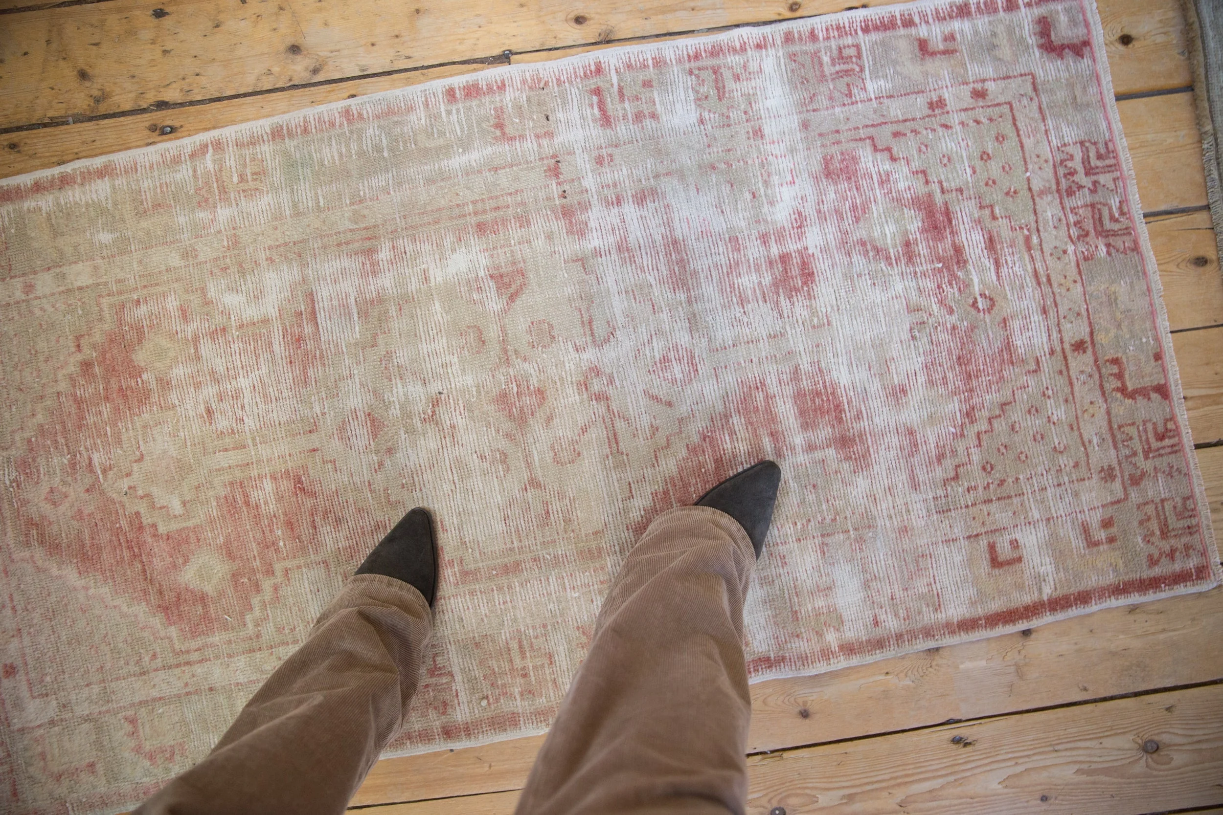 2.5x5 Vintage Distressed Oushak Rug Runner - Image 2