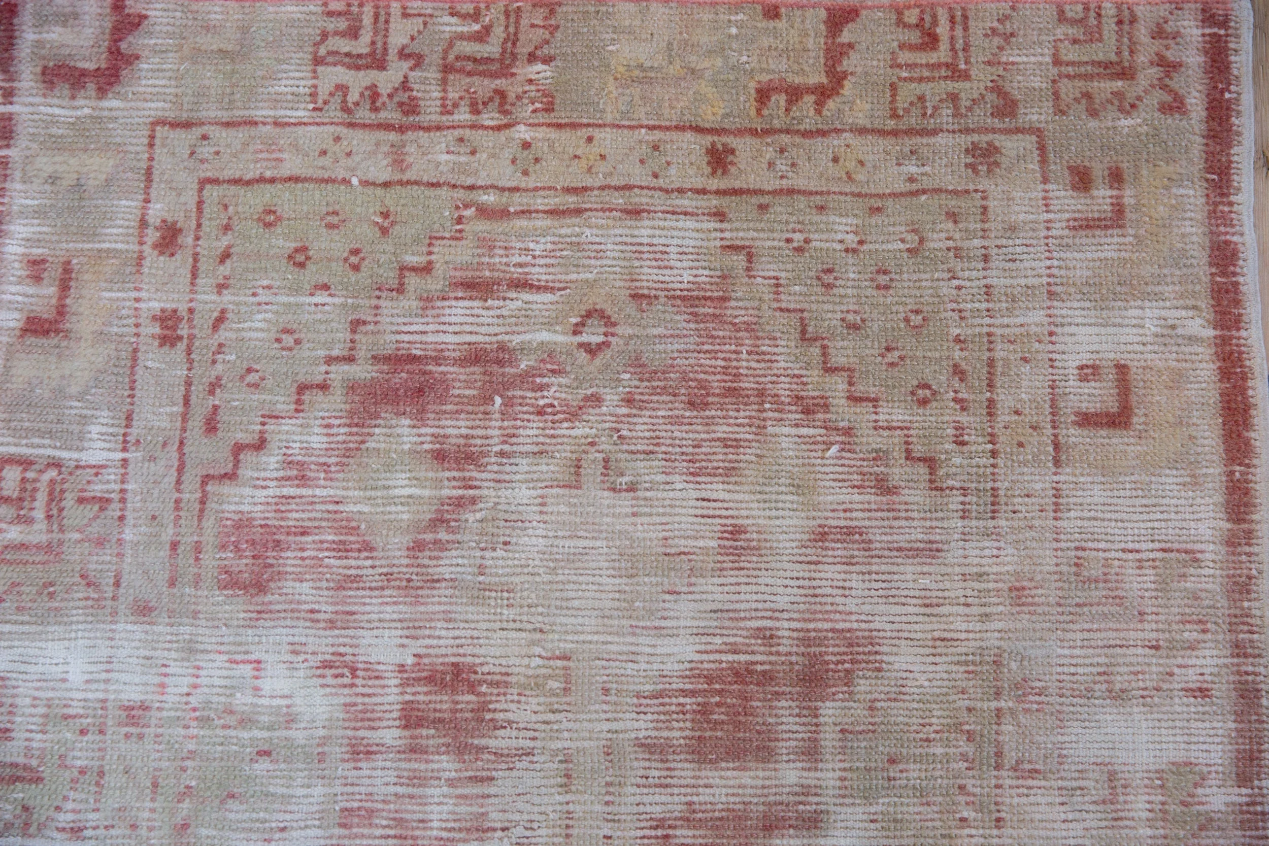 2.5x5 Vintage Distressed Oushak Rug Runner - Image 3