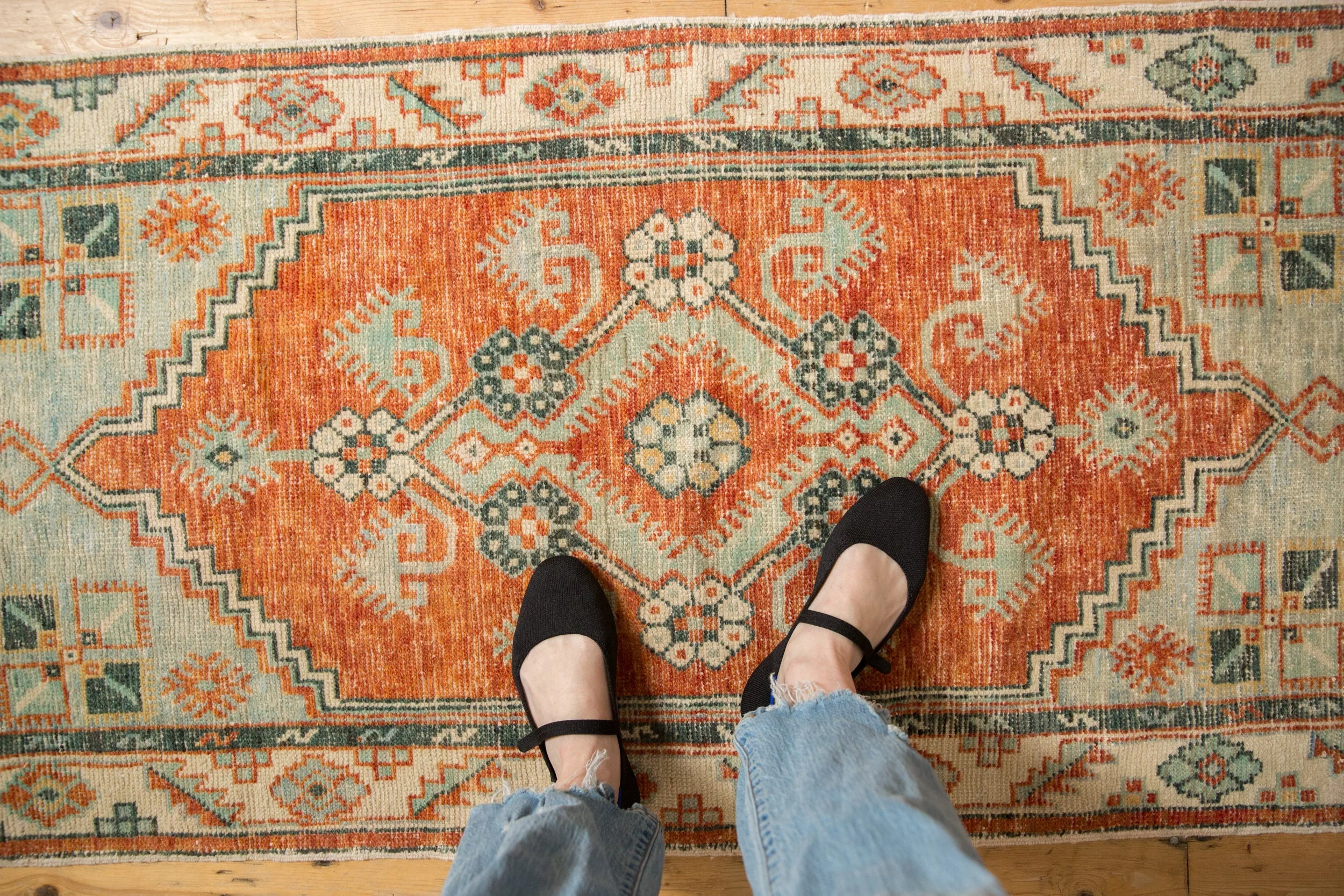 2.5x5 Vintage Distressed Oushak Rug Runner - Image 2