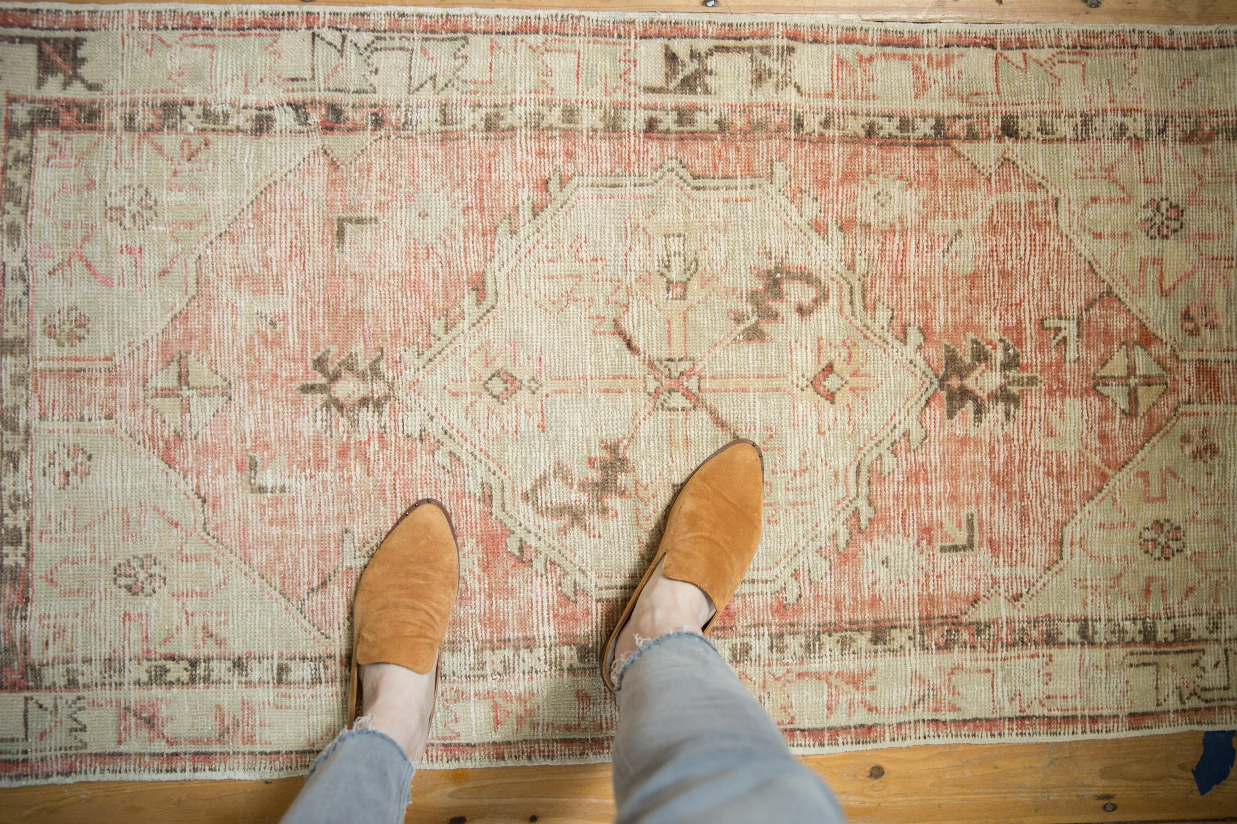 2.5x5 Vintage Distressed Oushak Rug Runner - Image 2