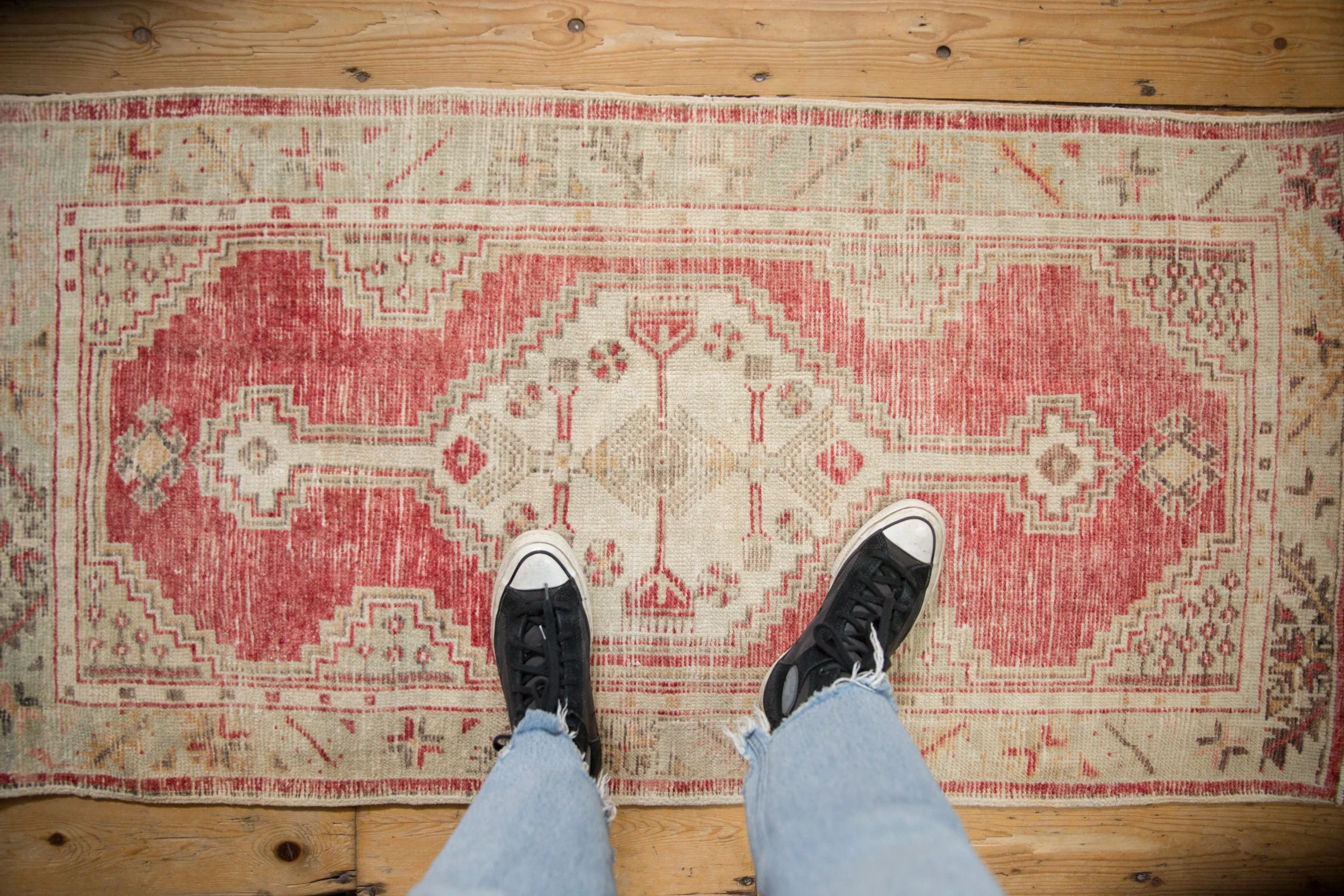 2.5x5 Vintage Distressed Oushak Rug Runner - Image 2