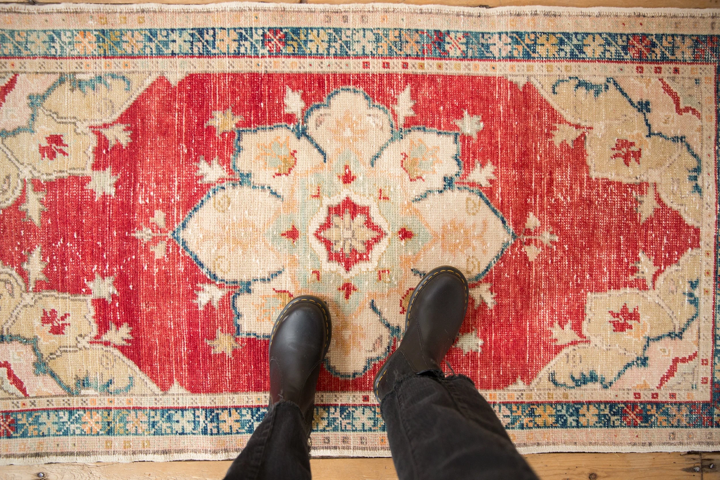 2.5x5 Vintage Distressed Oushak Rug Runner - Image 2