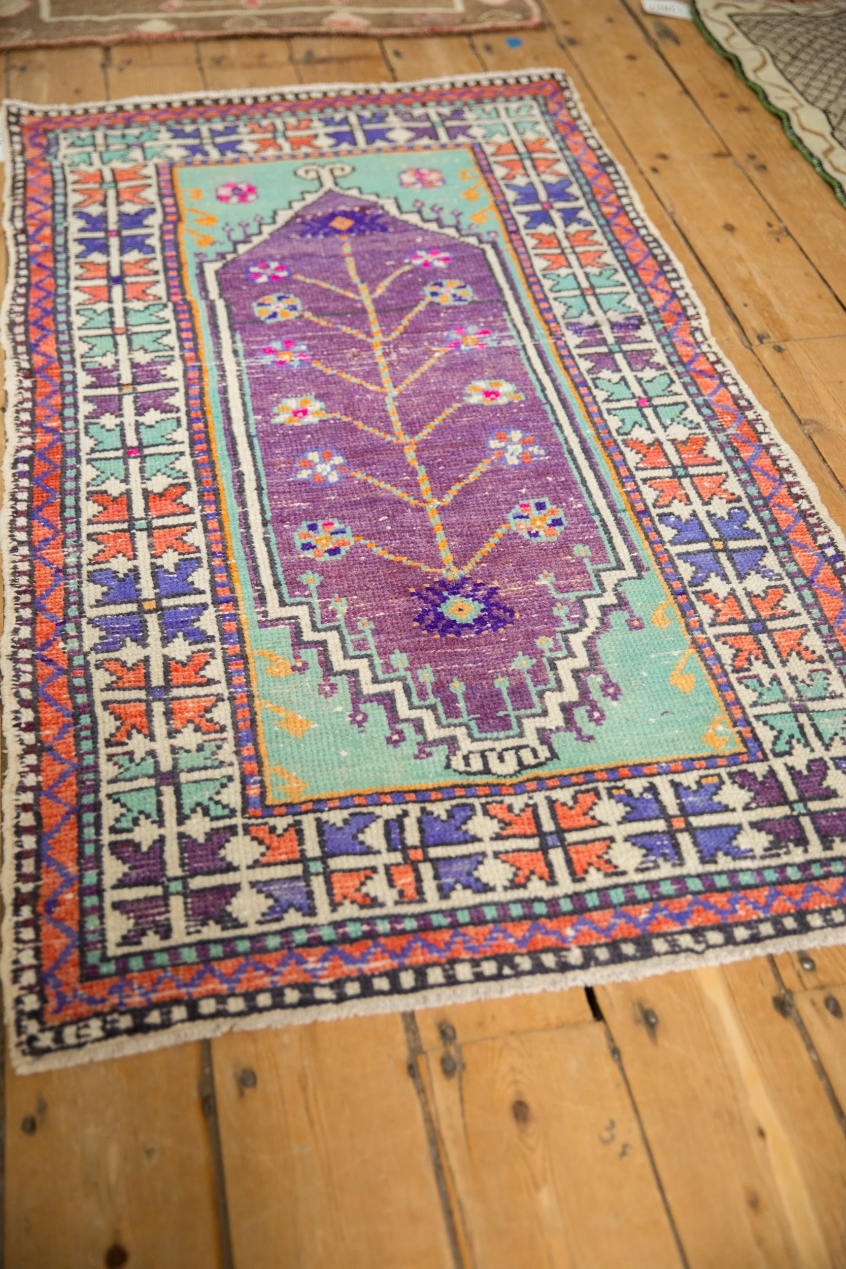 2.5x5 Vintage Distressed Oushak Rug Runner - Image 4