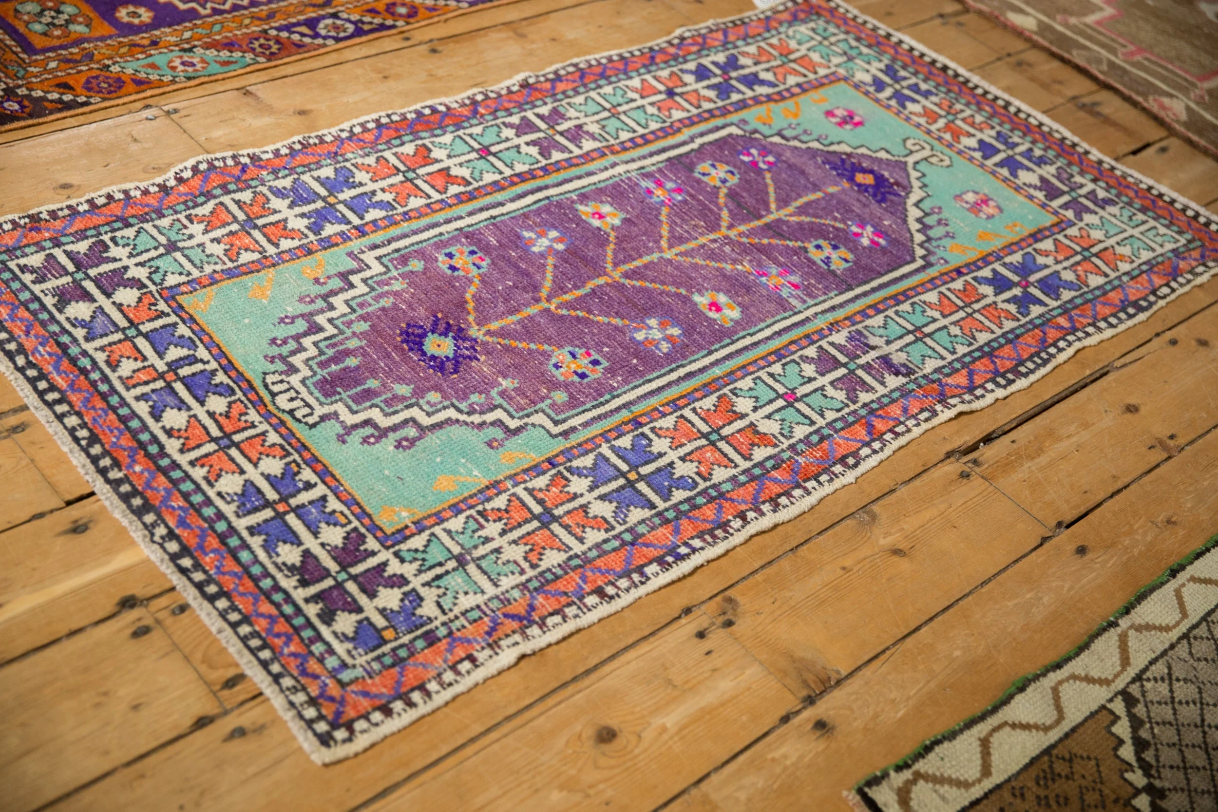 2.5x5 Vintage Distressed Oushak Rug Runner - Image 5