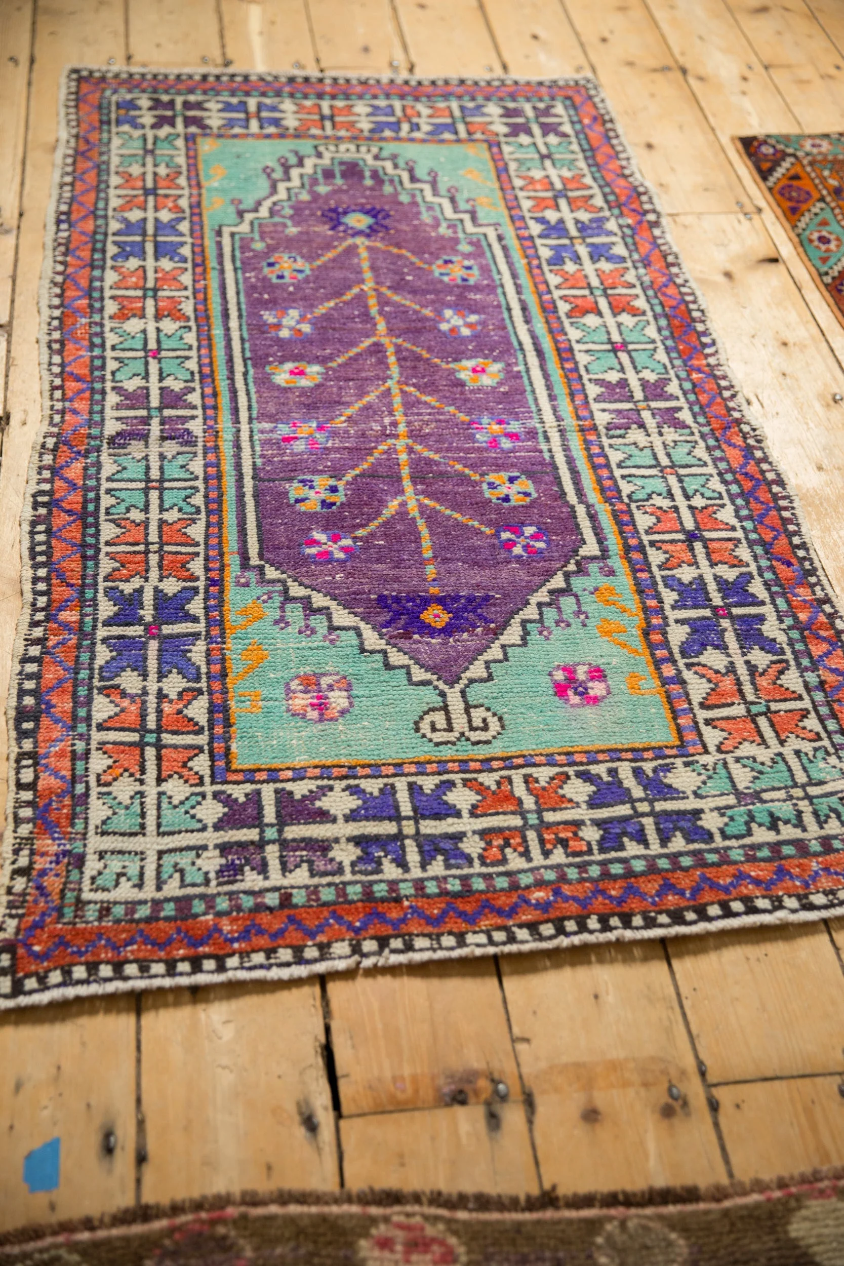 2.5x5 Vintage Distressed Oushak Rug Runner - Image 7