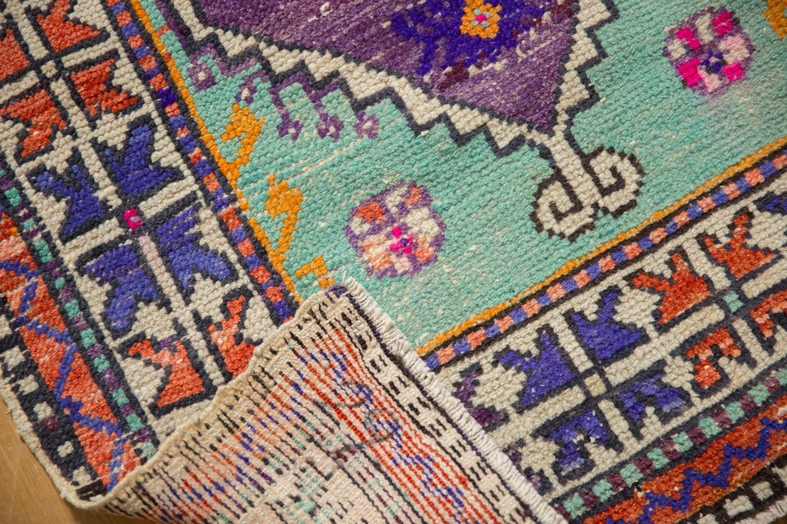2.5x5 Vintage Distressed Oushak Rug Runner - Image 9