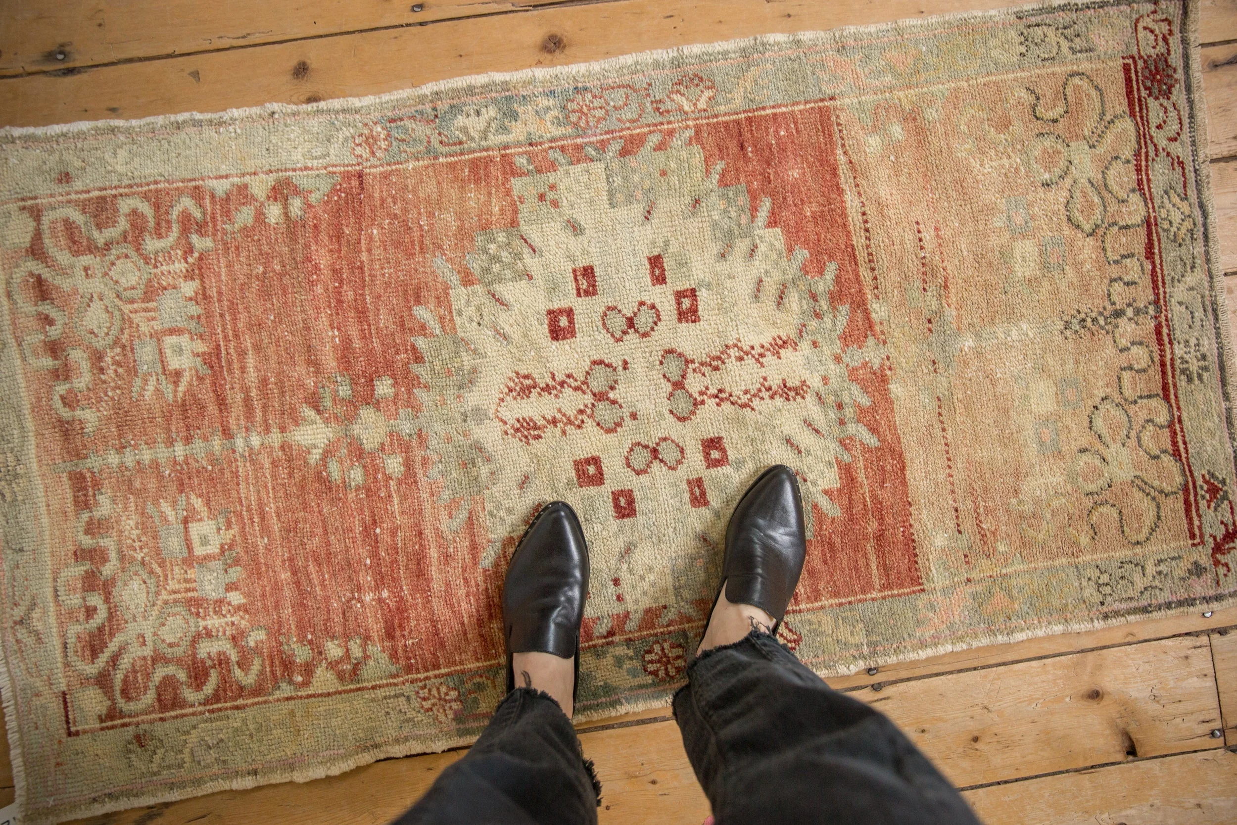 2.5x5 Vintage Distressed Oushak Rug Runner - Image 2