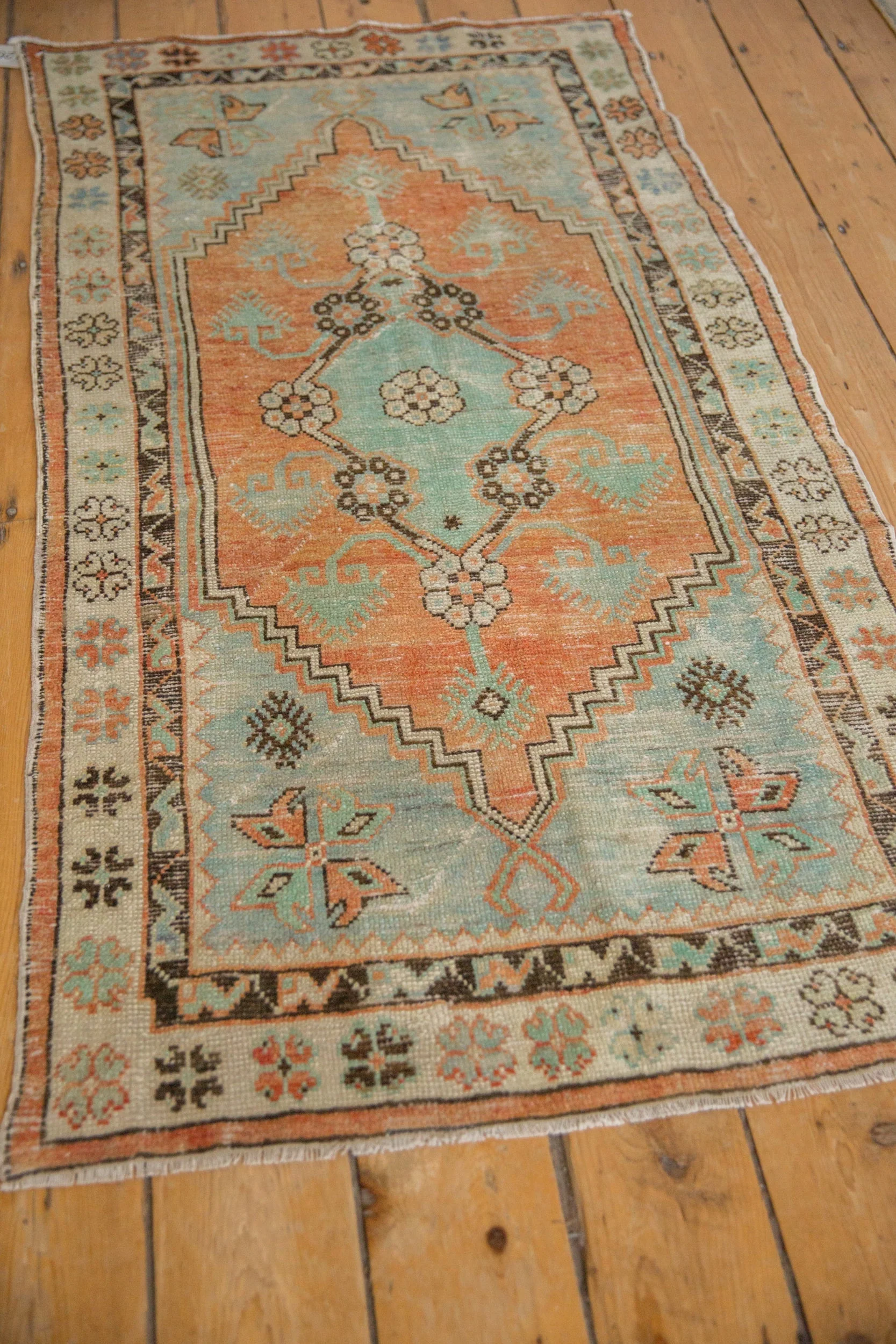 2.5x5 Vintage Distressed Oushak Rug Runner - Image 4