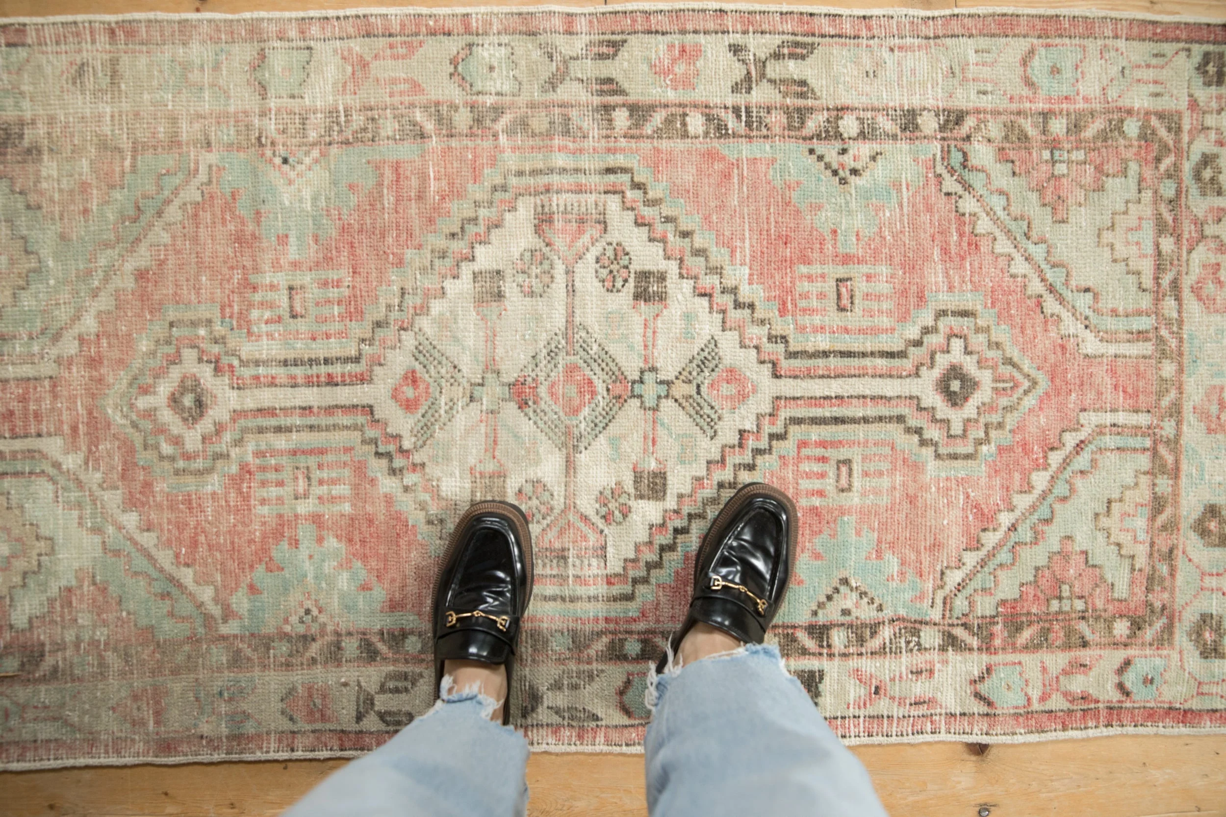 2.5x5 Vintage Distressed Oushak Rug Runner - Image 2