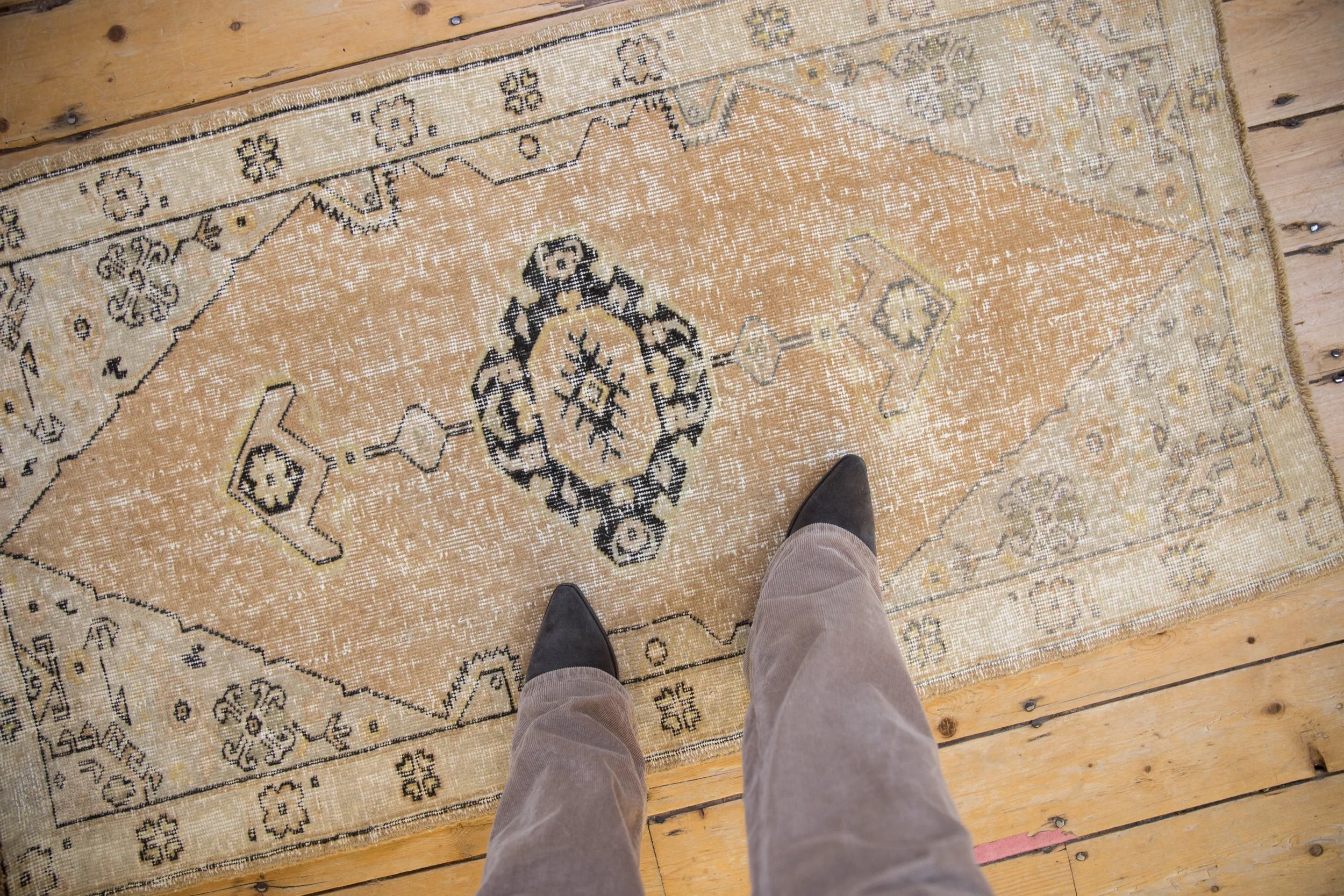 2.5x5 Vintage Distressed Oushak Rug Runner - Image 2