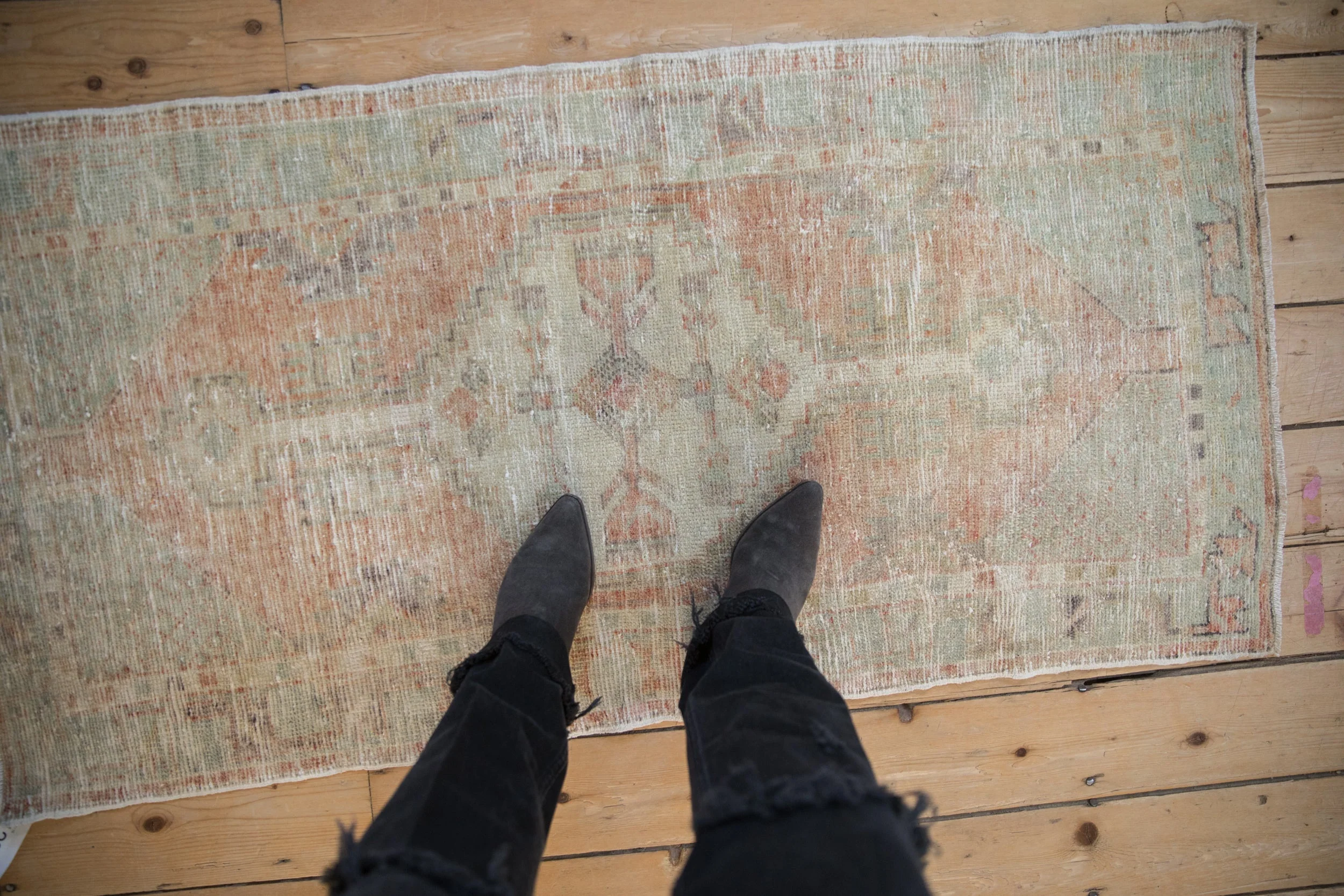 2.5x5 Vintage Distressed Oushak Rug Runner - Image 2