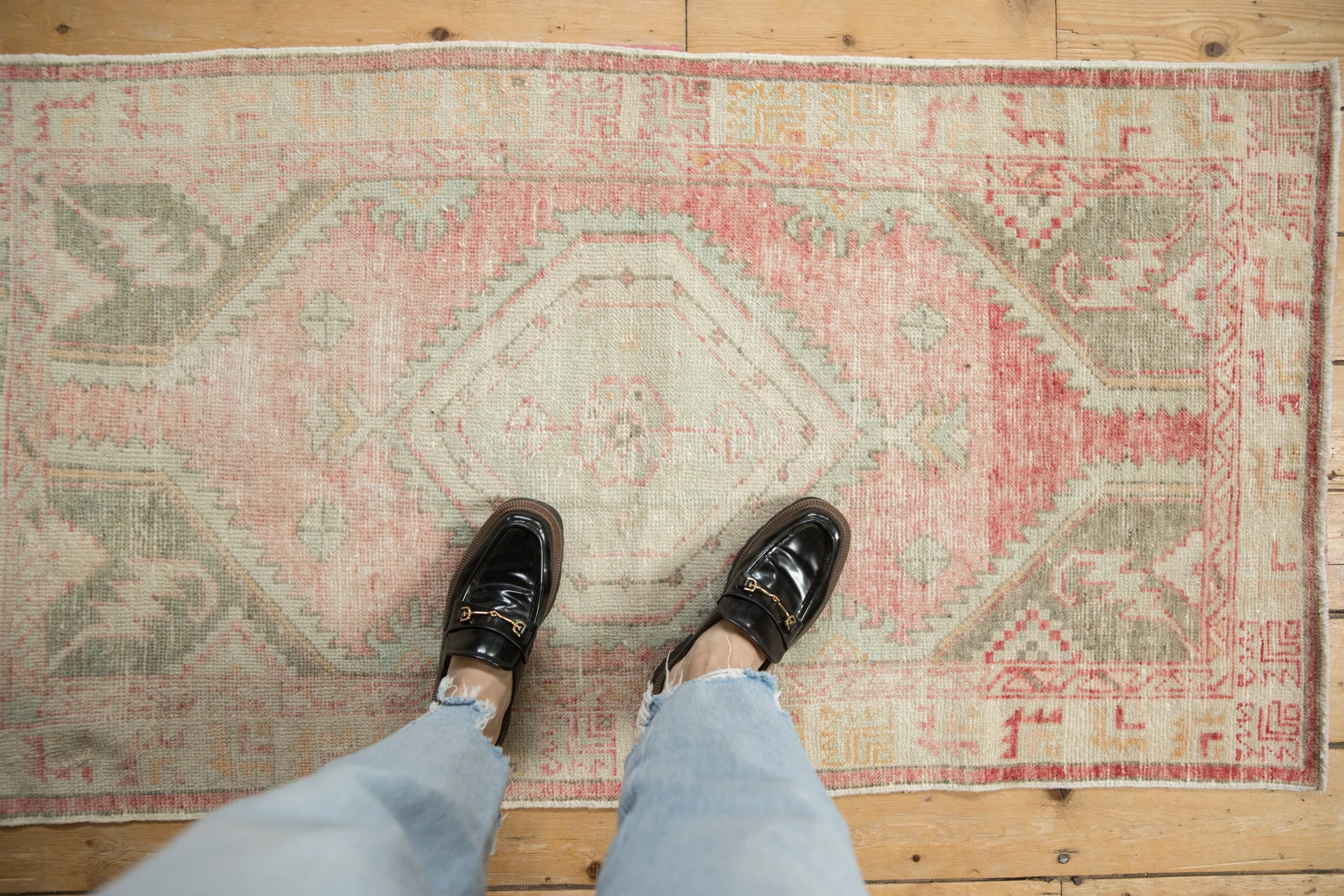 2.5x5 Vintage Distressed Oushak Rug Runner - Image 2
