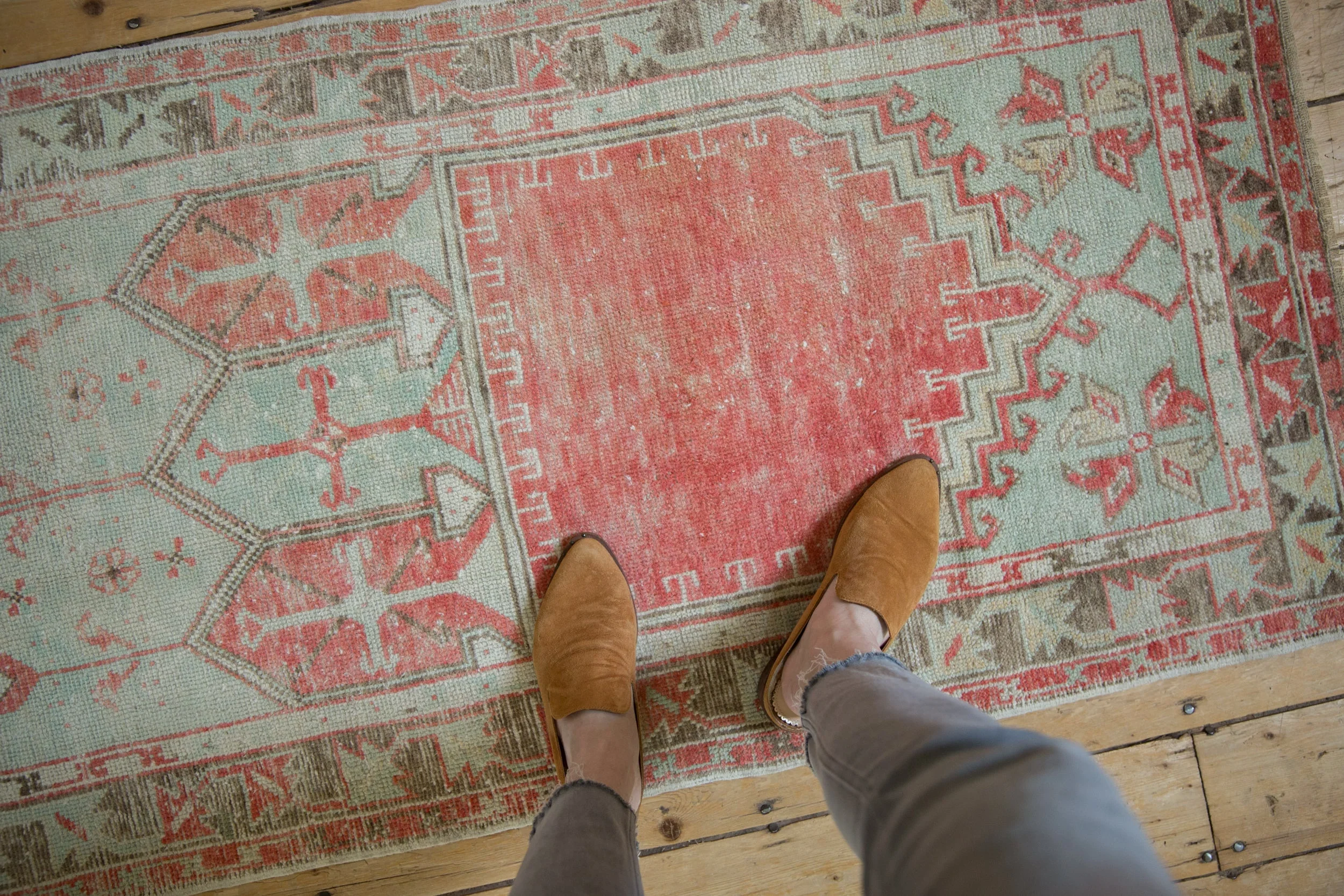2.5x5 Vintage Distressed Oushak Rug Runner - Image 2