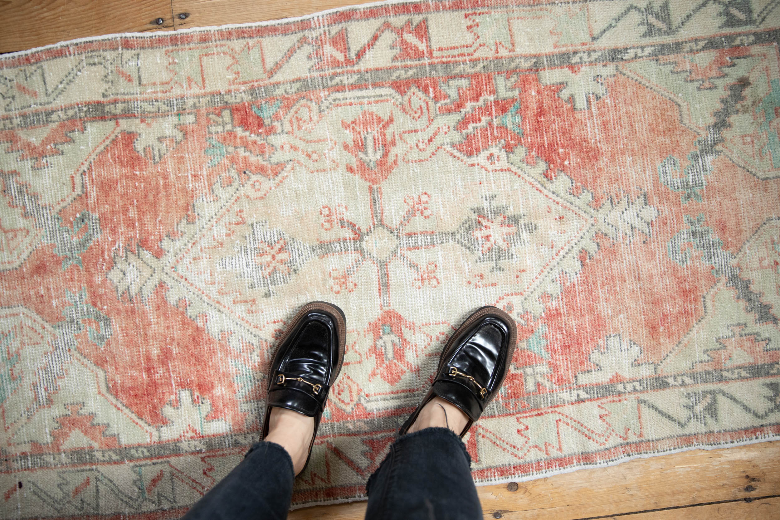 2.5x5 Vintage Distressed Oushak Rug Runner - Image 2