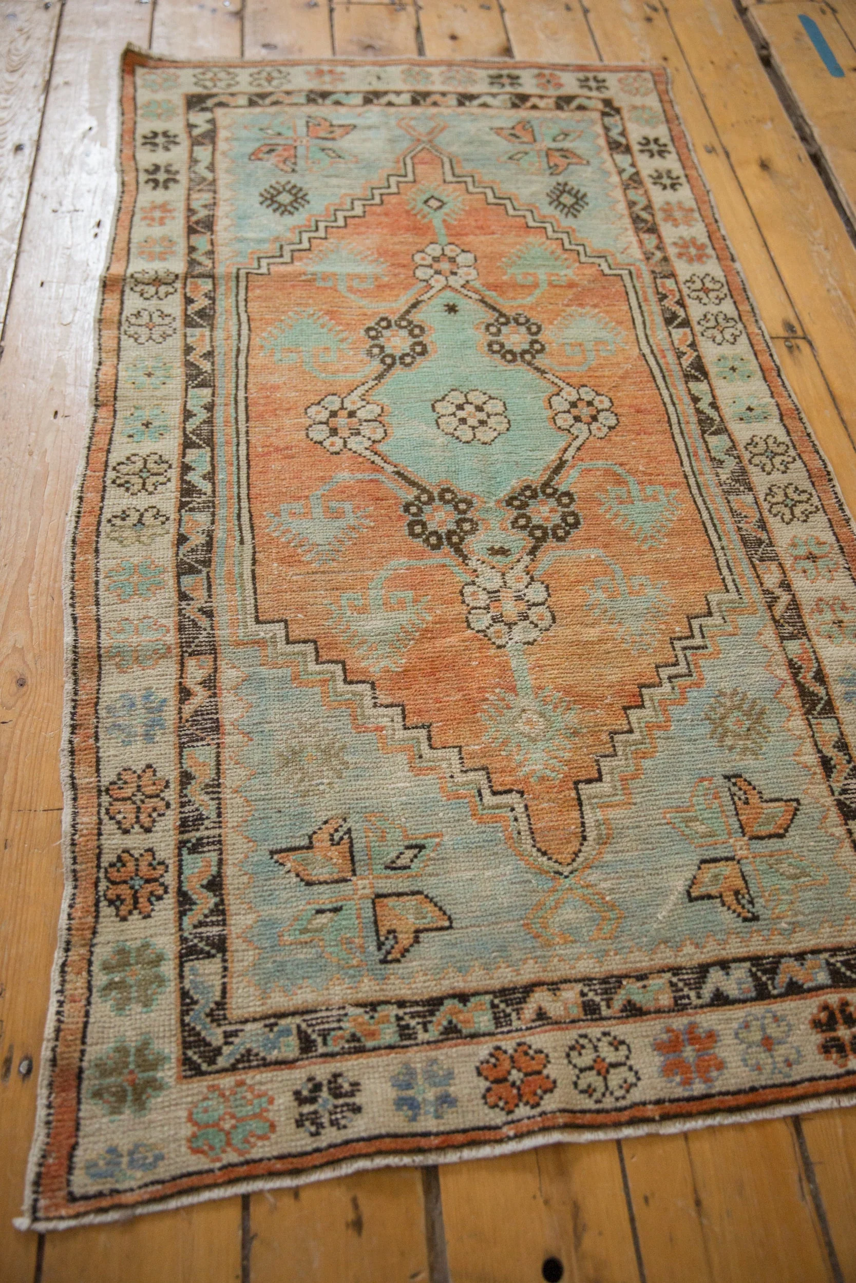 2.5x5 Vintage Distressed Oushak Rug Runner - Image 5
