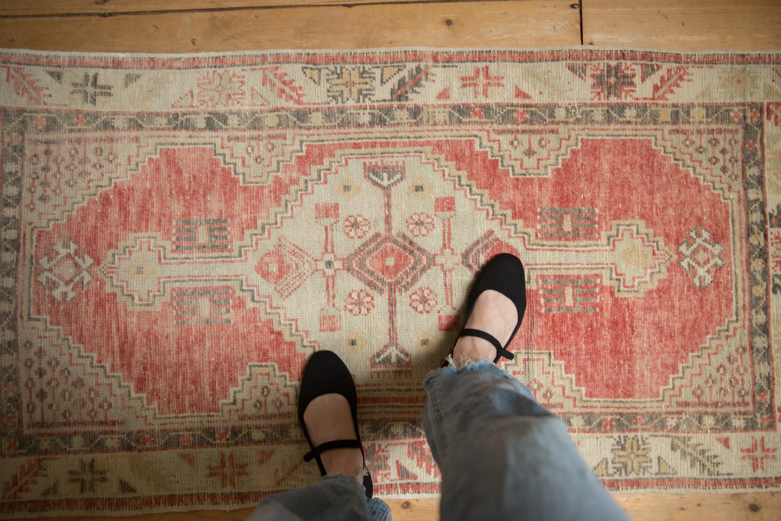 2.5x5 Vintage Distressed Oushak Rug Runner - Image 2