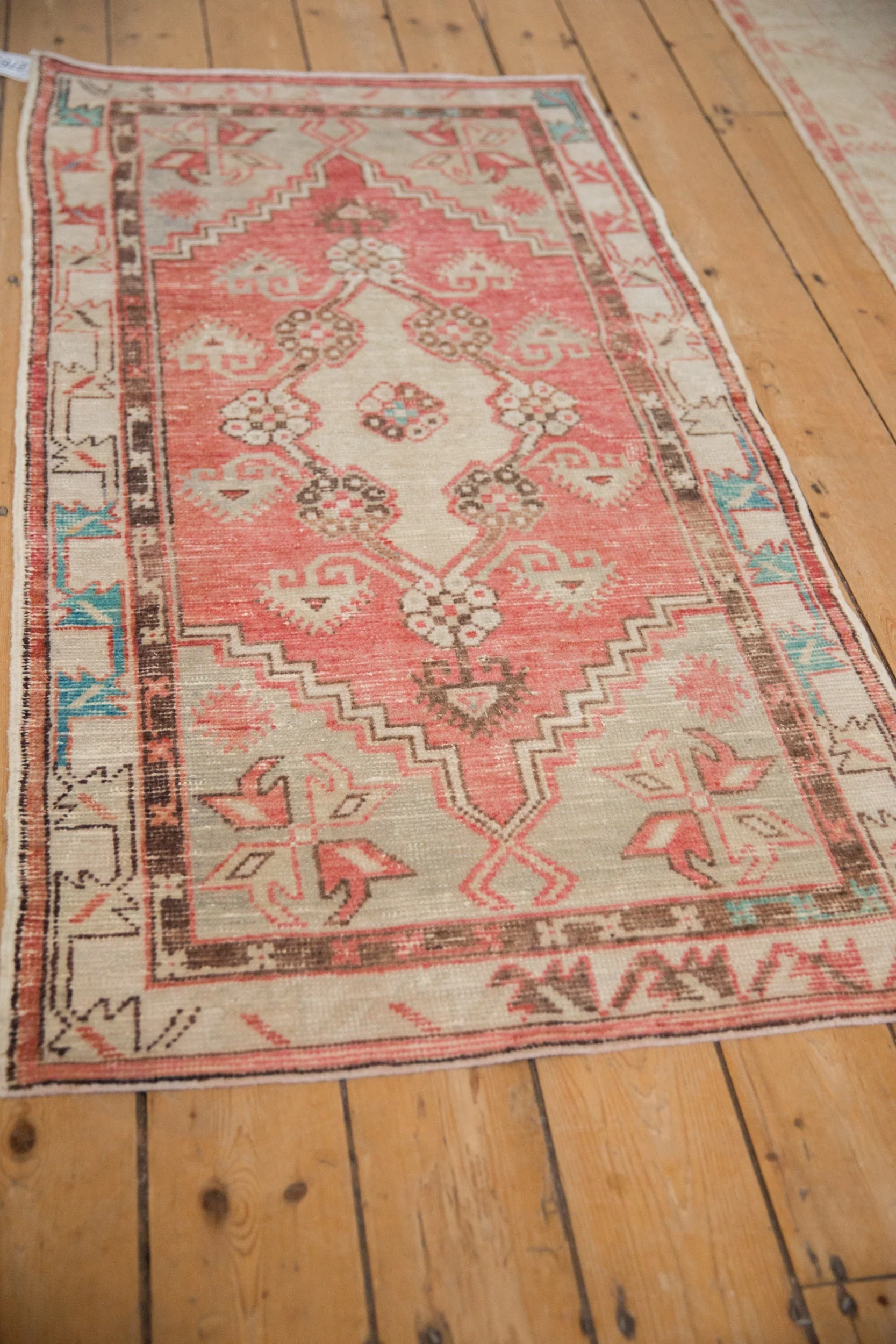 2.5x5 Vintage Distressed Oushak Rug Runner - Image 4