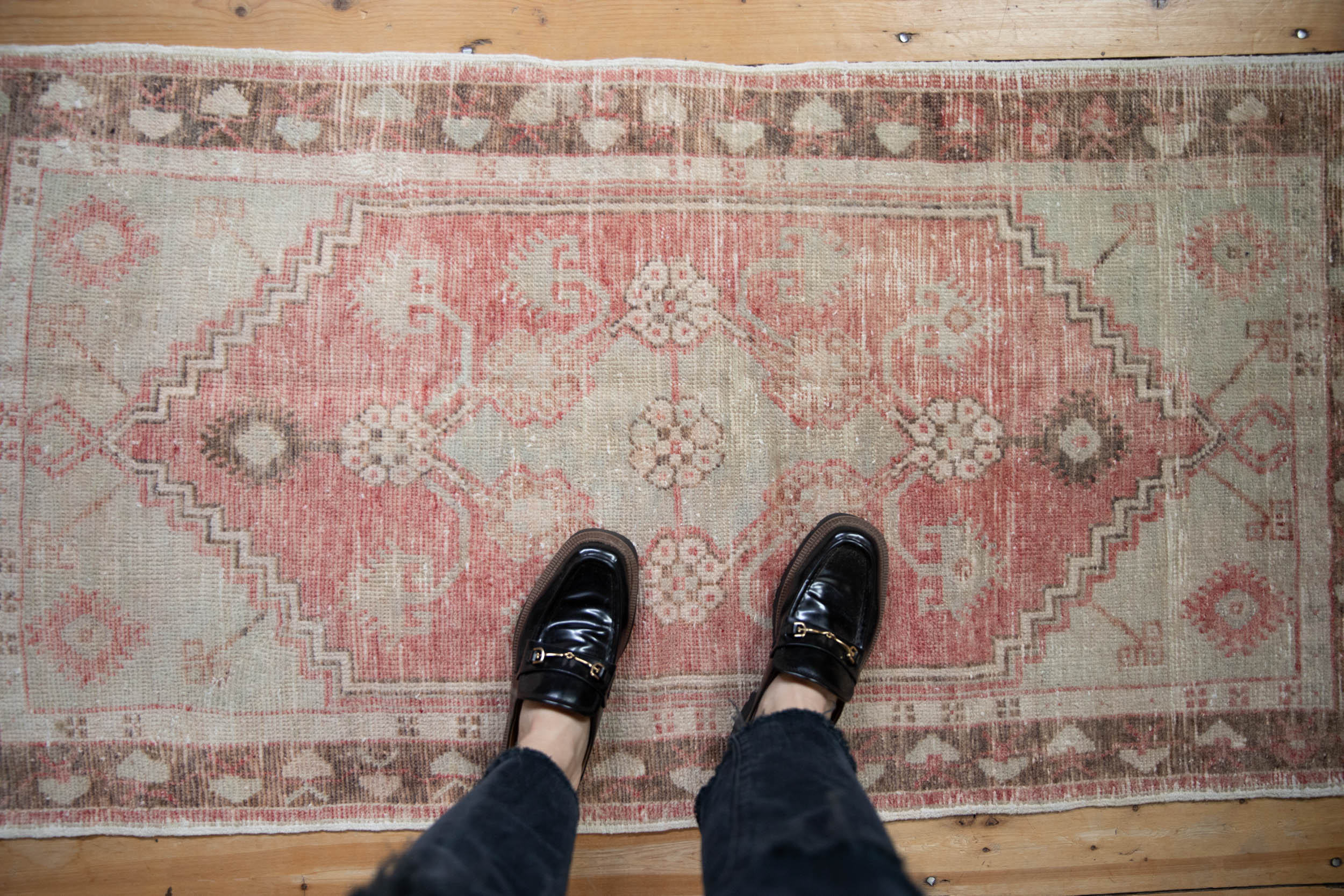 2.5x5 Vintage Distressed Oushak Rug Runner - Image 2