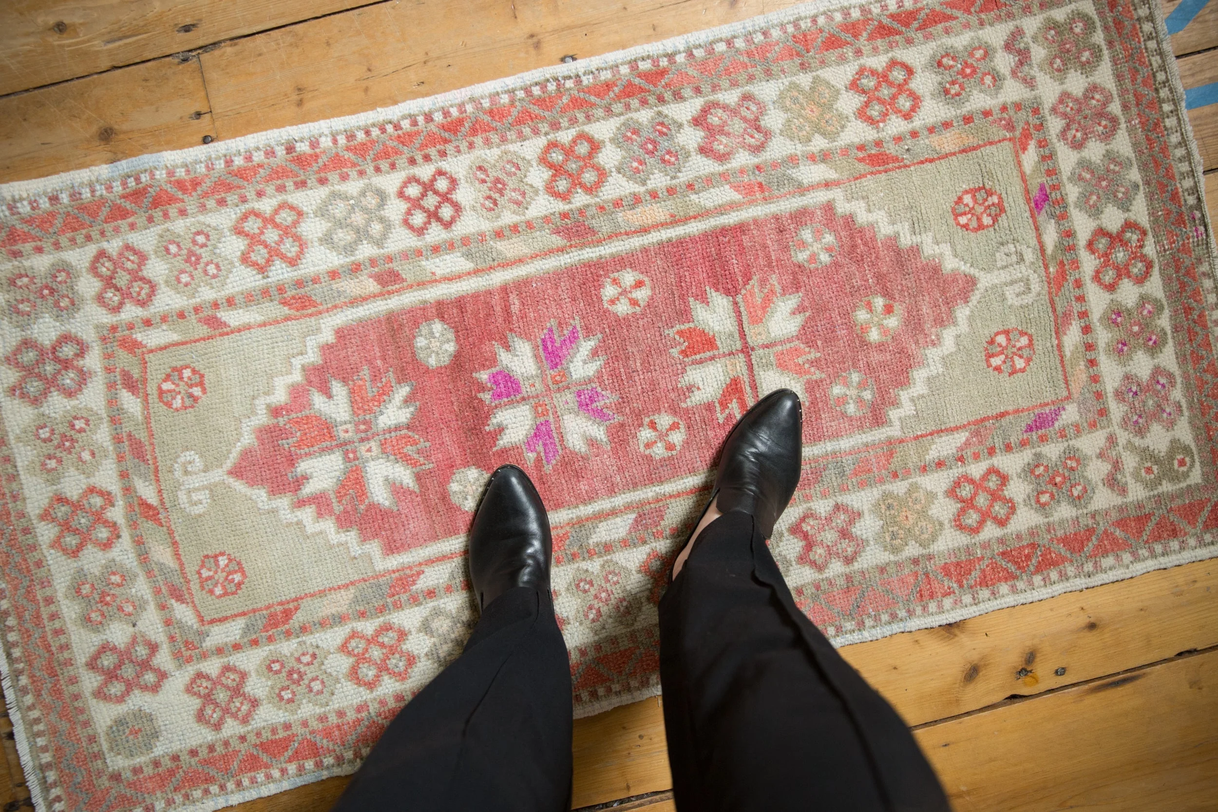 2.5x5 Vintage Distressed Oushak Rug Runner - Image 2